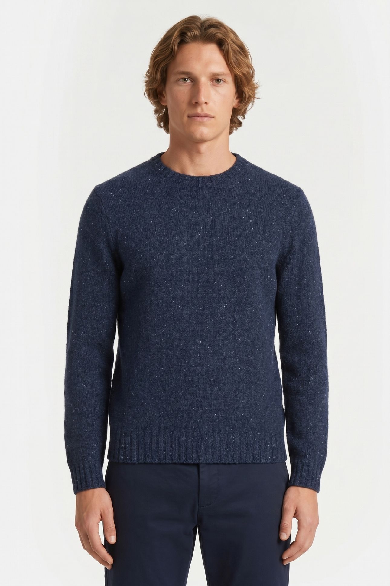 WOOL CREWNECK SWEATER NAVY 1