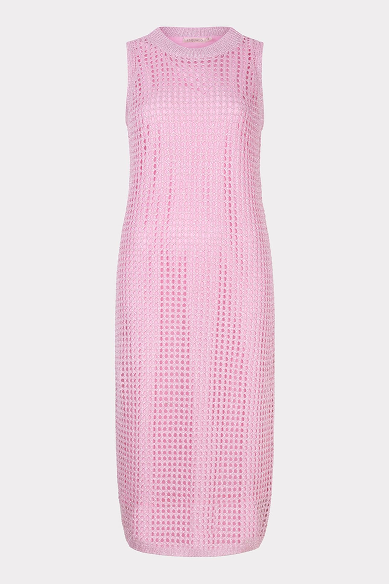 DRESS OPEN KNIT LUREX PASTEL PINK 4