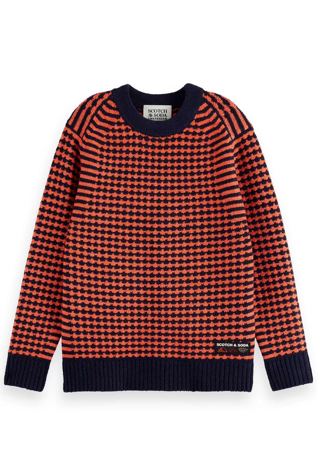 BOY REGULAR-FIT CHENILLE PULLOVER SKY CAPTAIN/ CHERRY TOMATO 1