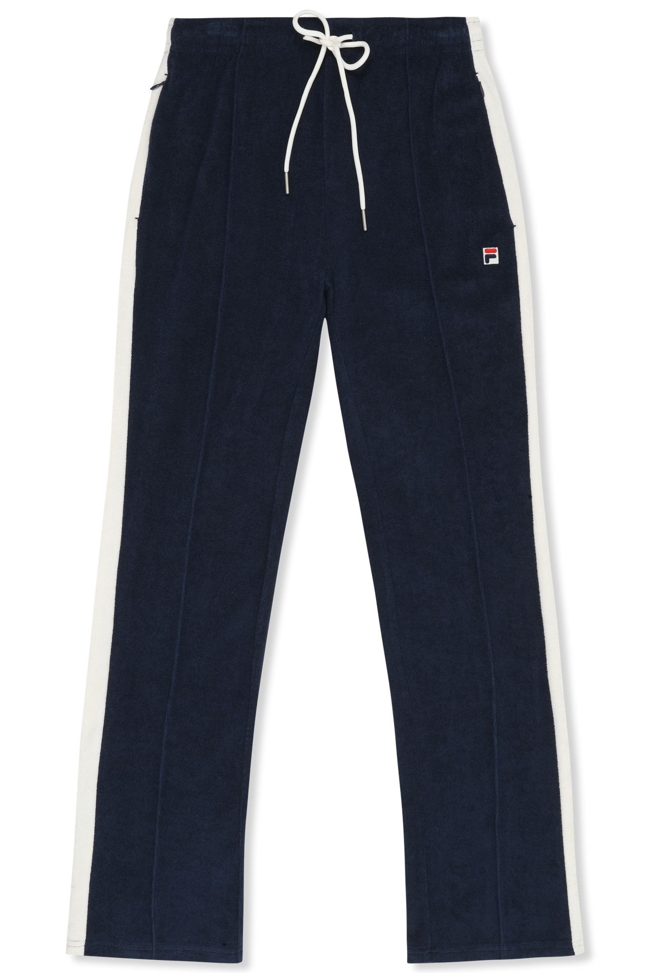 ADRIANO SLIM CONTRAST PANEL TOWELLING TRACK PANTS BLACK IRIS 5