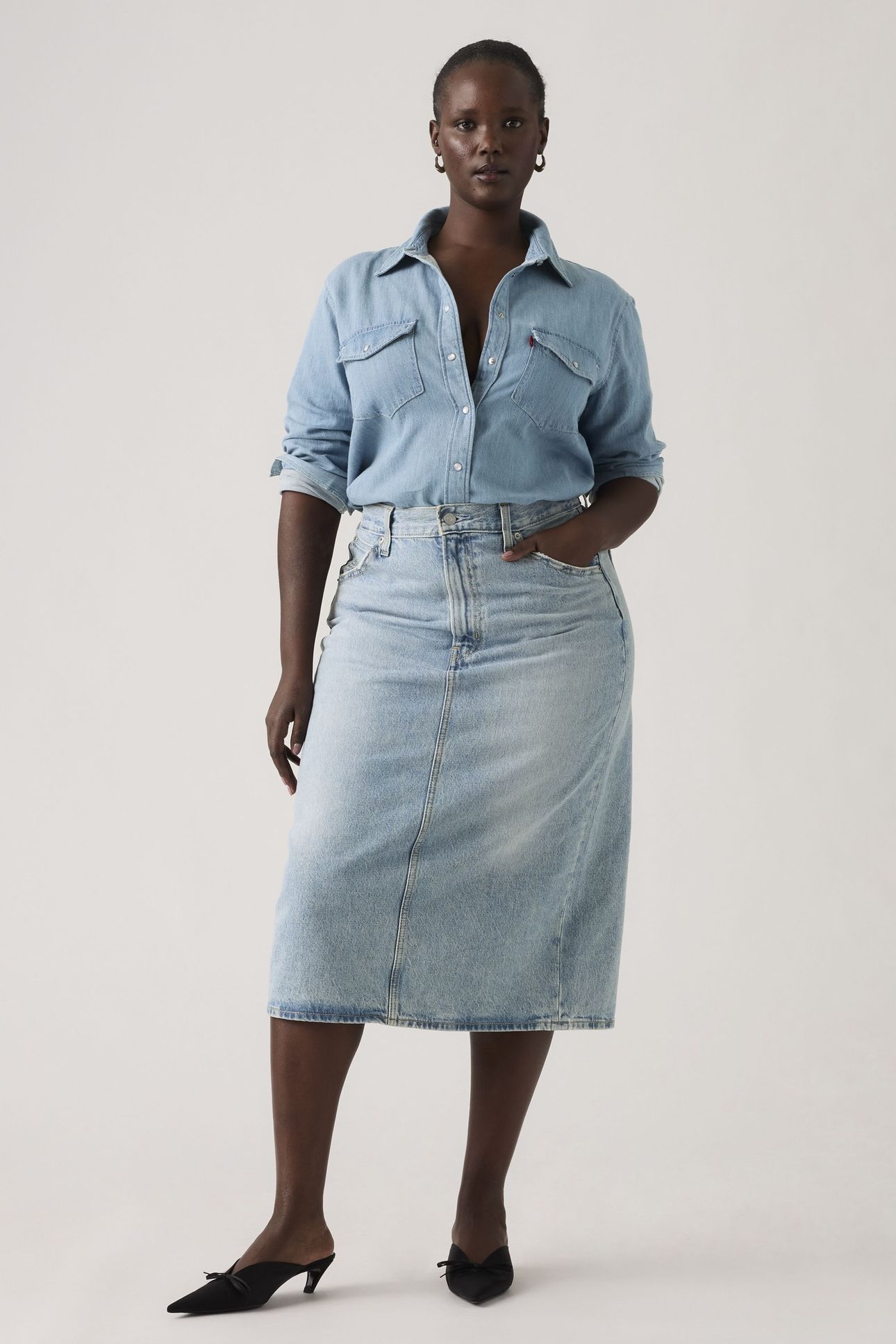 HIGH RISE BACK SLIT SKIRT 4