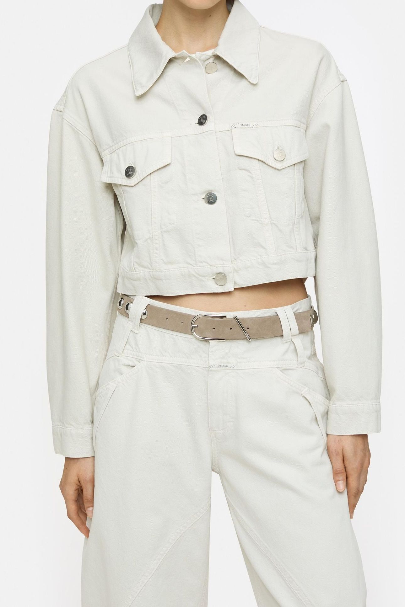 BOXY DENIM JACKET STONE BEIGE 1