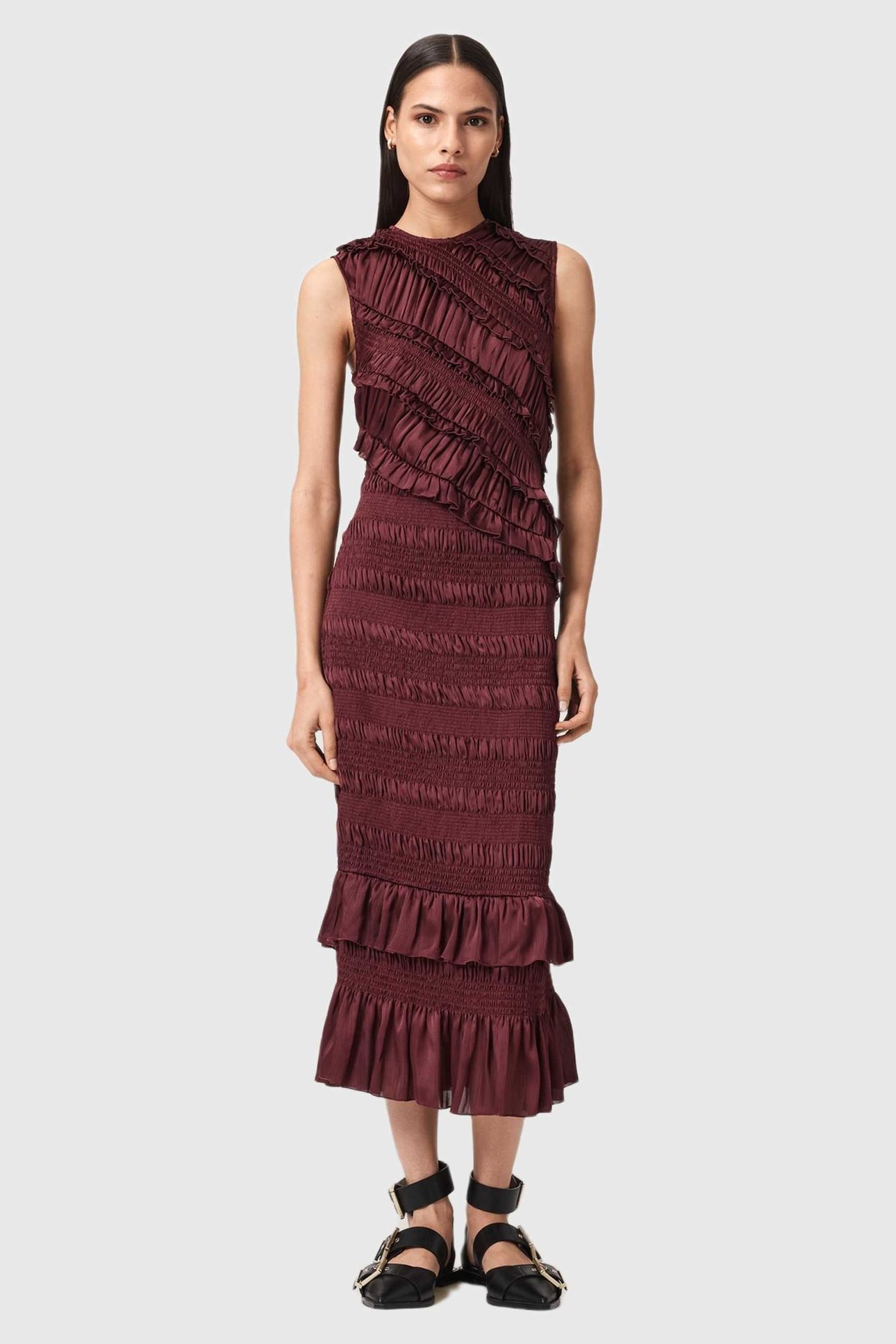 NYLA DRESS TAWNY PORT RED 2