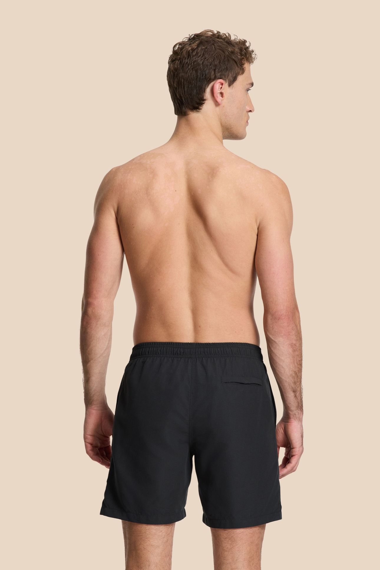 MEN MIKE SWIM SHORTS 7 INCH SOLID BLACK 3