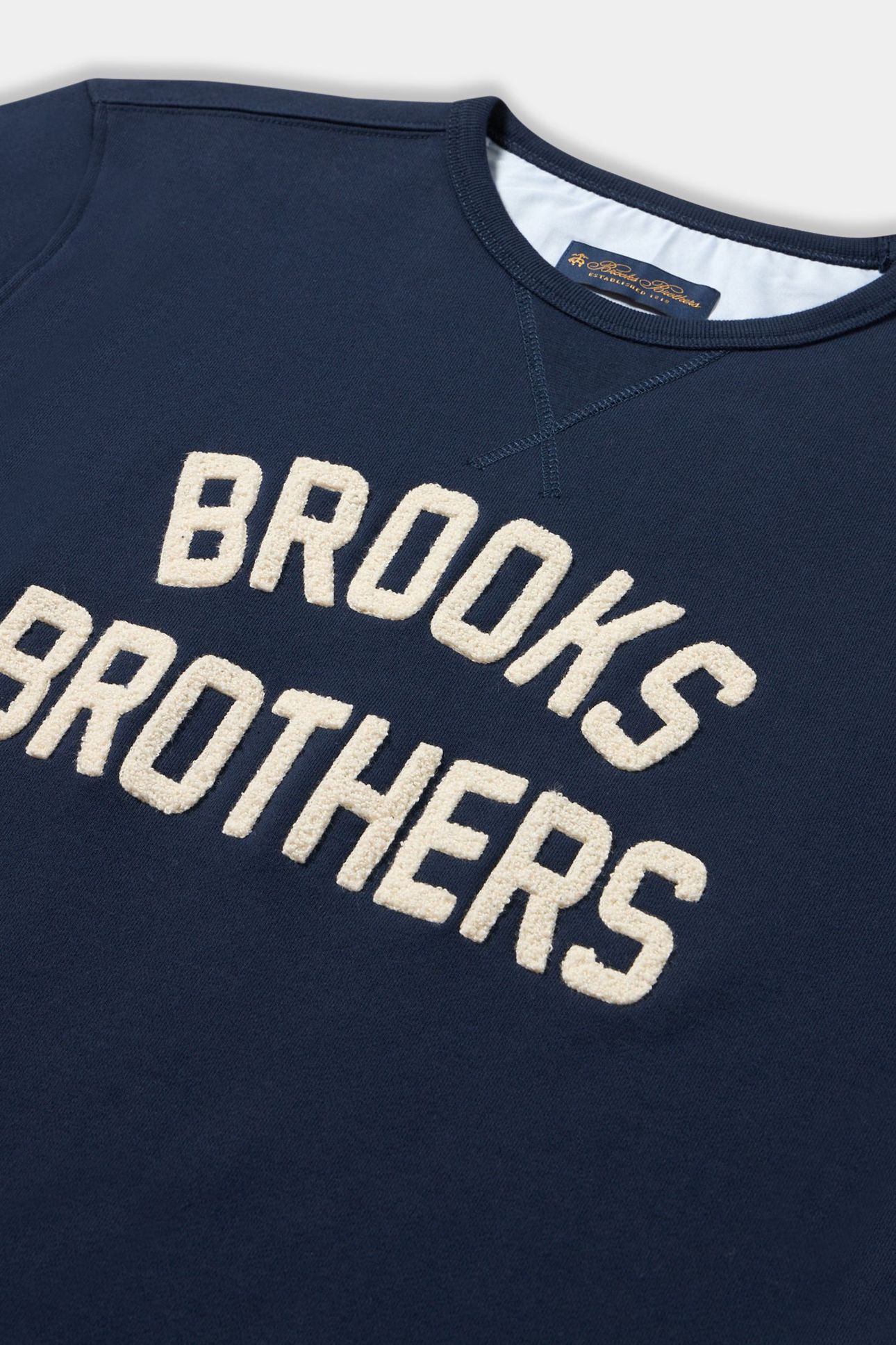 TERRY LOGO-EMBROIDERED CREWNECK SWEATSHIRT NAVY 5