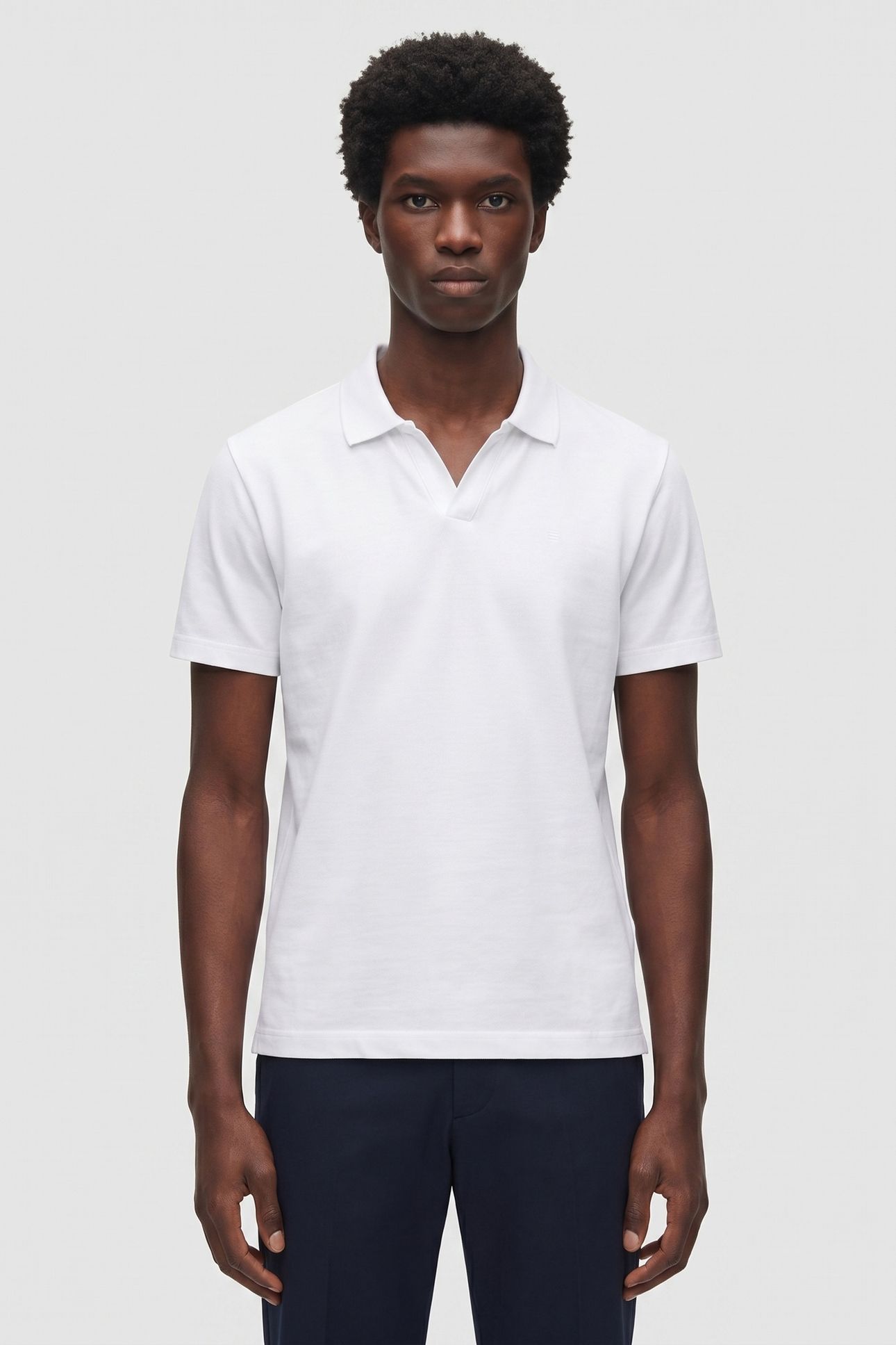 POLO V SOLID STRETCH WHITE 1