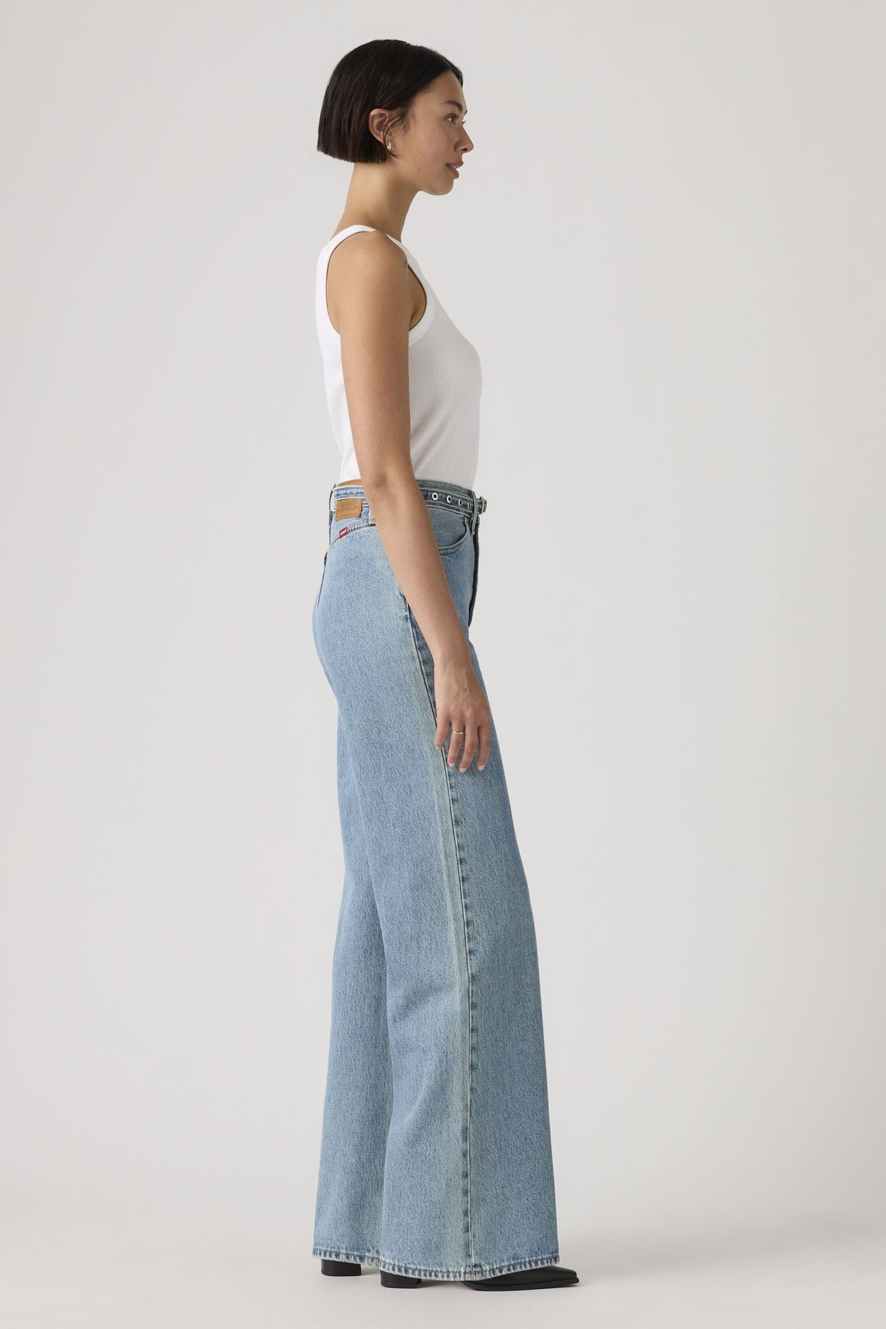 RIBCAGE WIDE LEG BELTED JEANS 4