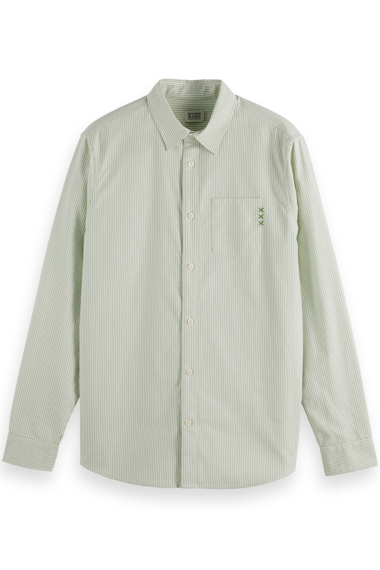 REGULAR FIT STRIPED OXFORD SHIRT PISTACHIO STRIPE 4