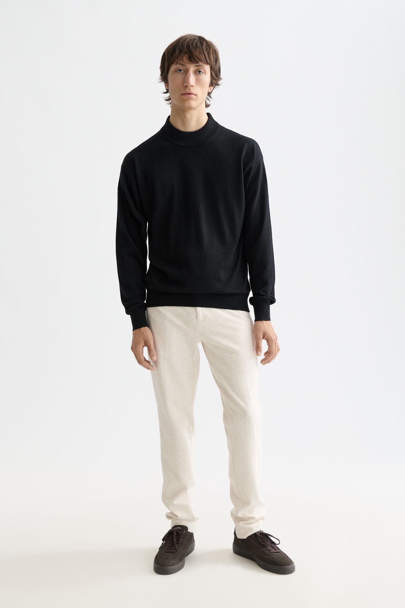 CORE - DROPPED SHOULDER MOCK NECK PULLOVER BLACK 1