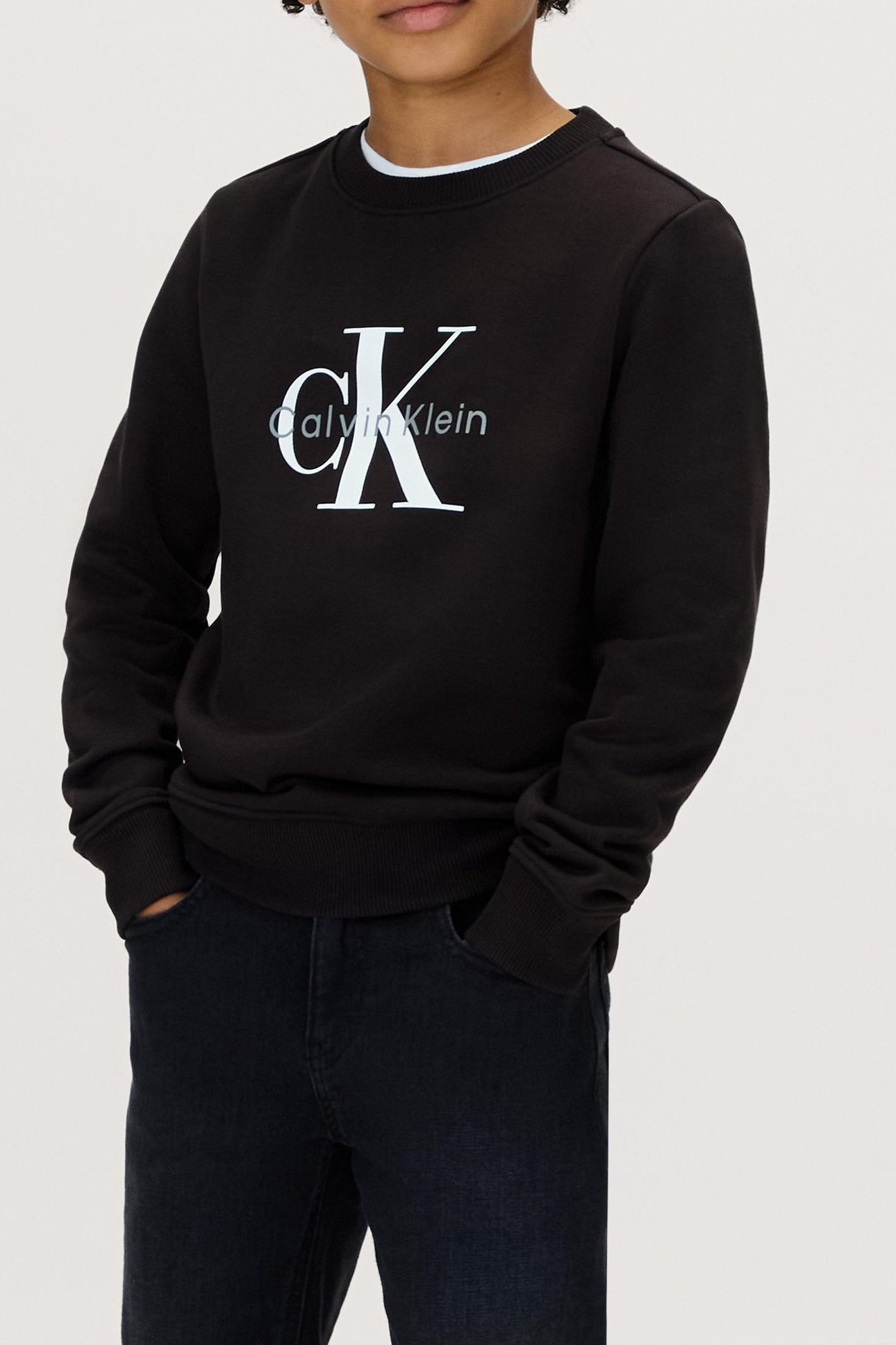 UNISEX MONOGRAM TERRY CREWNECK CK BLACK 3