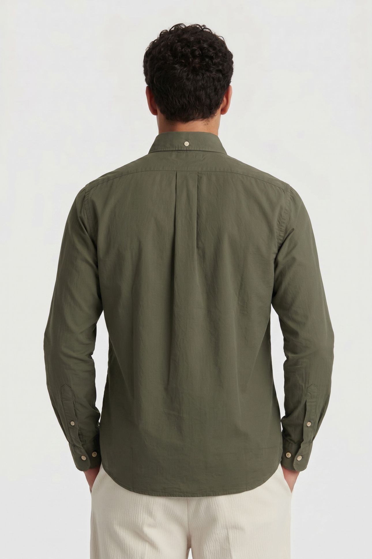 BUTTON-DOWN SHIRT W/POCKET COTTON MILITARY GREEN 2