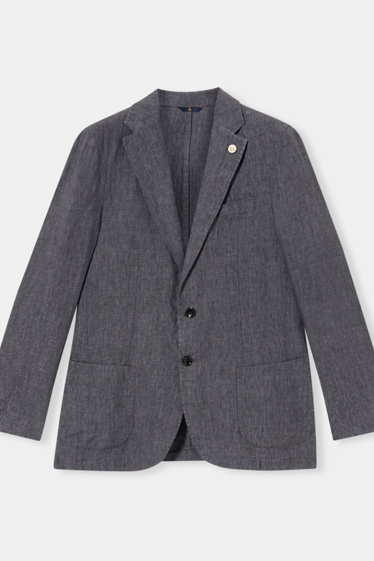 LINEN SINGLE-BREASTED BLAZER DARK GREY 4