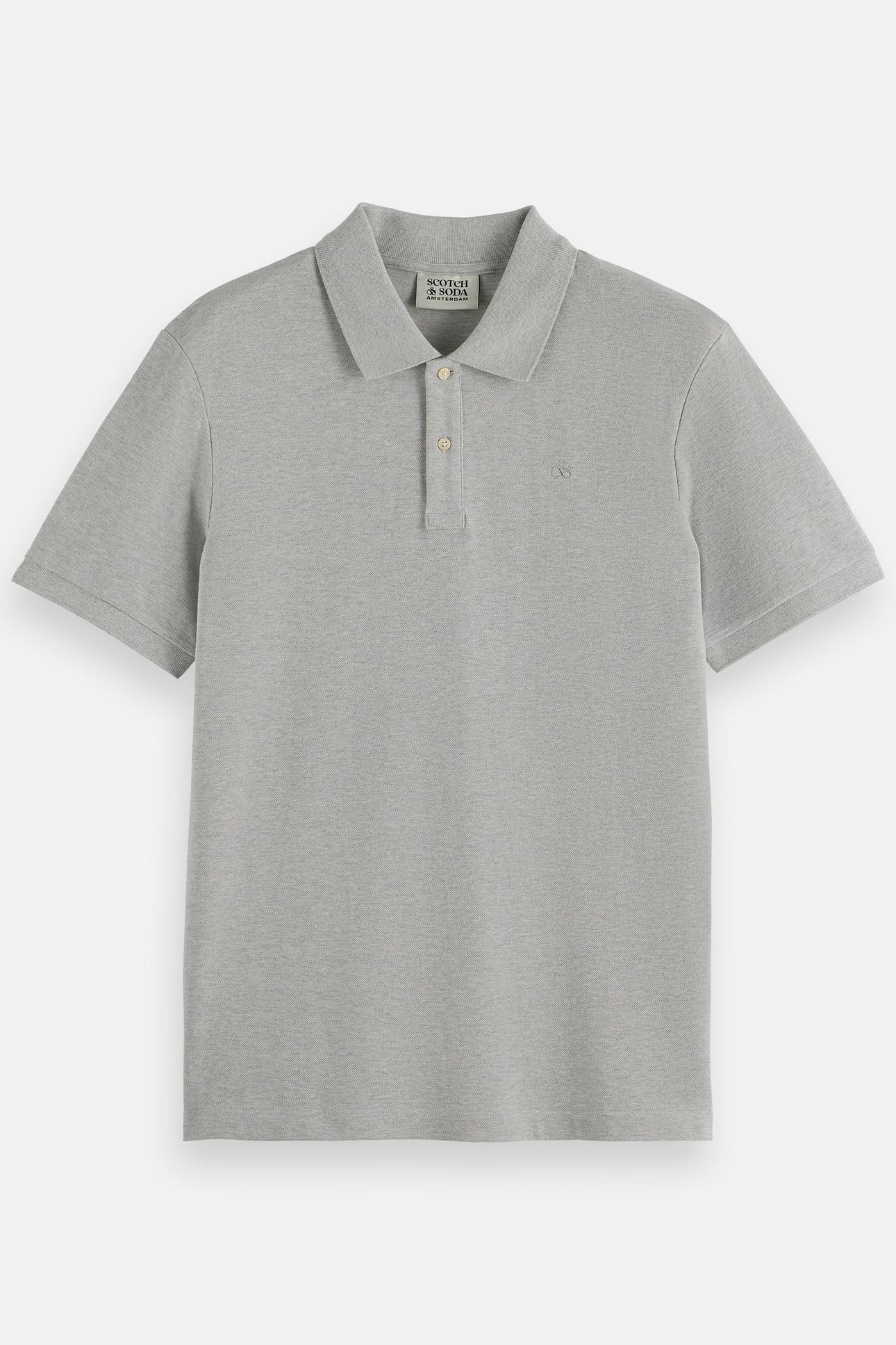 NOS CHEST LOGO REGULAR-FIT PIQUE POLO GREY MELANGE 4