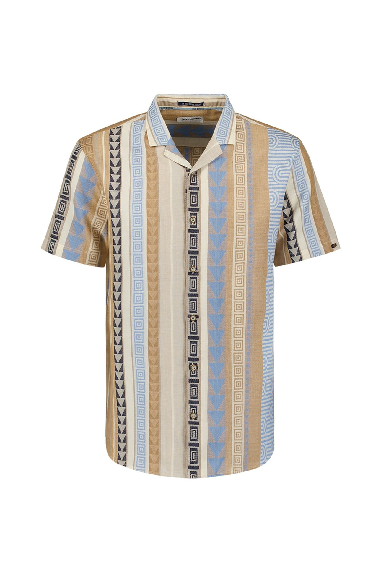 SHIRT SHORT SLEEVE REVERS COLLAR MULTI COLOURED JACQUARD PAT 1