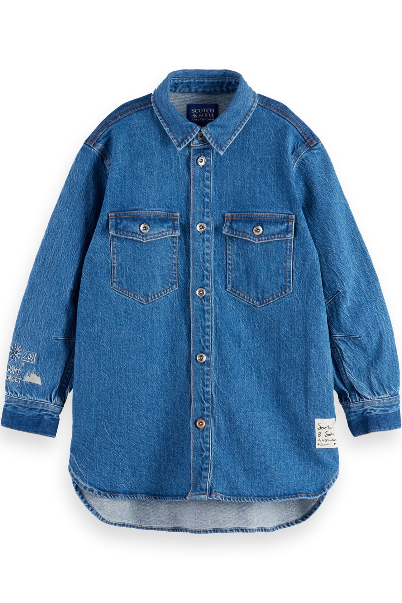 GIRL A-LINE DENIM SHIRT DRESS — ART FROM THE HEART ART FROM 1