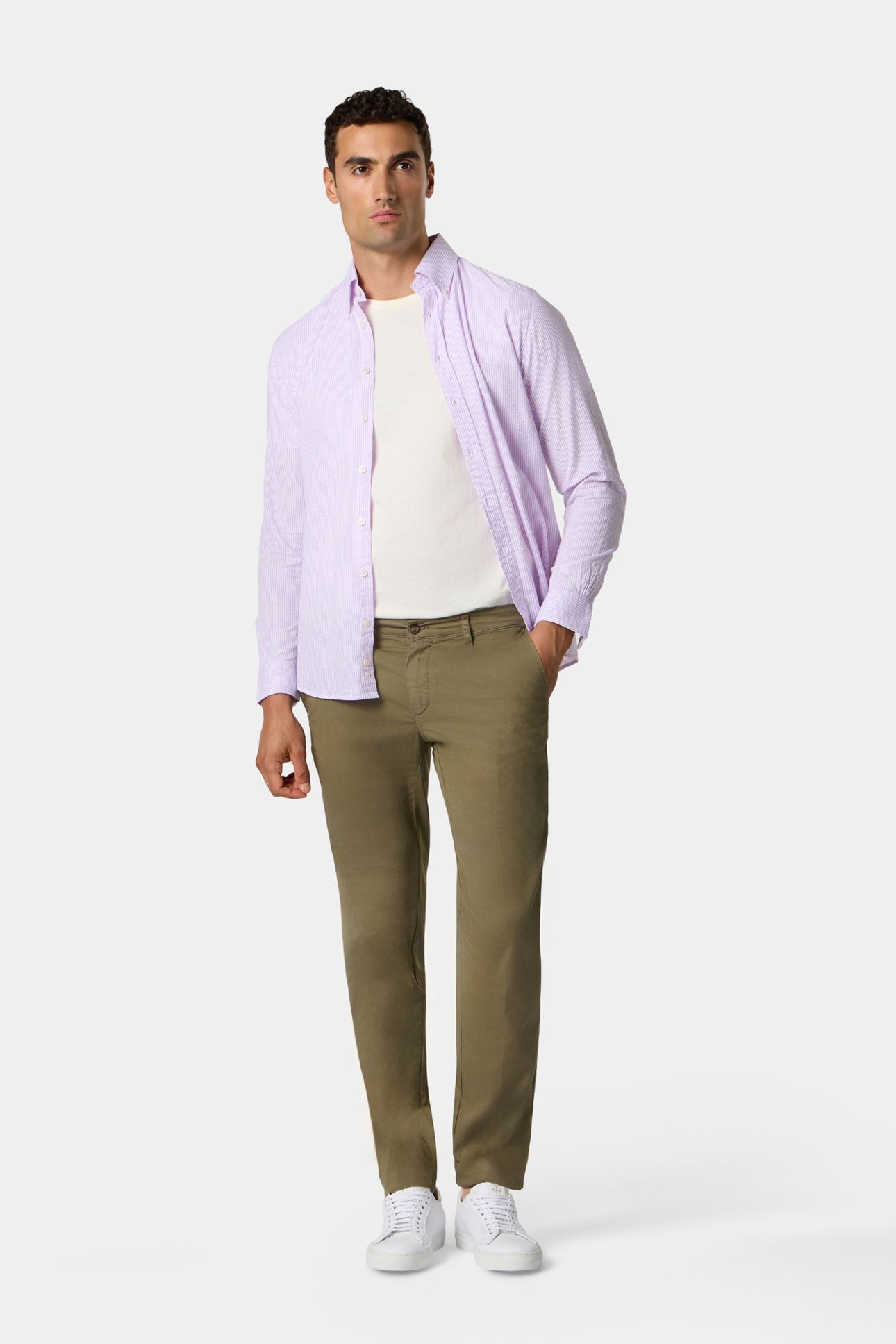 REGULAR FIT STRETCH COTTON GABARDINE COMFORT CHINO MILITARY 2
