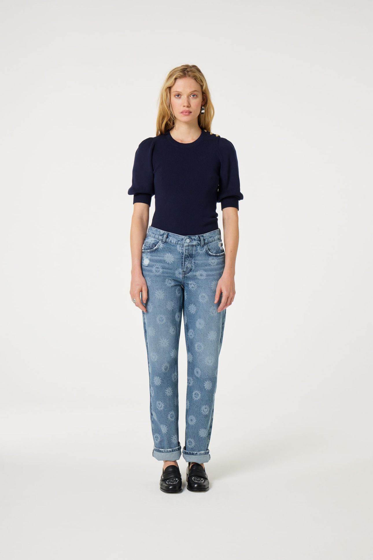 LILLIAN SHORT SLEEVE PULLOVER AFTER MIDNIGHT BLUE 2