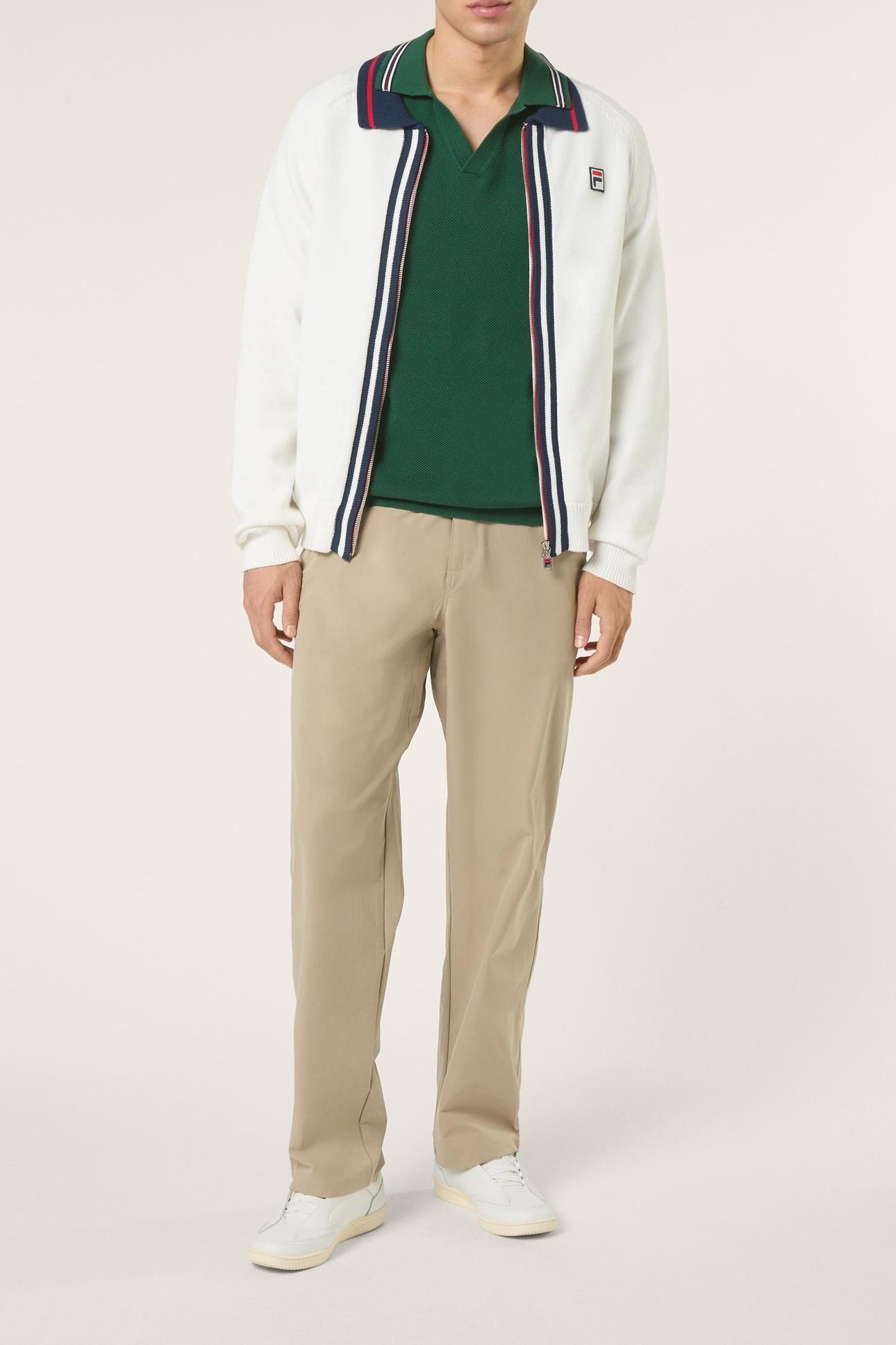 CARRAIA REGULAR ZIP THROUGH KNIT CARDIGAN EGRET 2