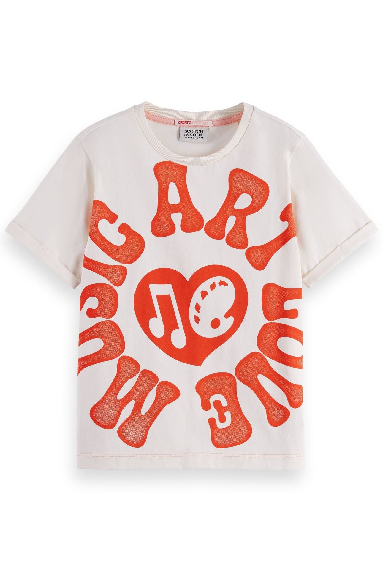 GIRL RELAXED-FIT T-SHIRT WITH FRONT ARTWORK EGGNOG 1
