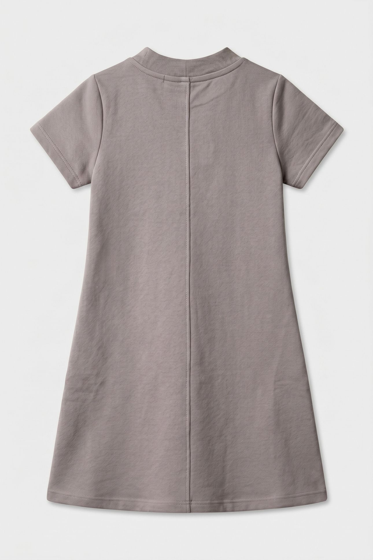 GIRLS METALLIC PRINT LS DRESS MOURNING DOVE 3