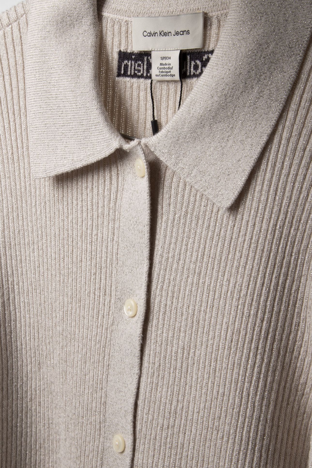 WOOL LUREX COLLARED SWEATER TUSCAN BEIGE 4