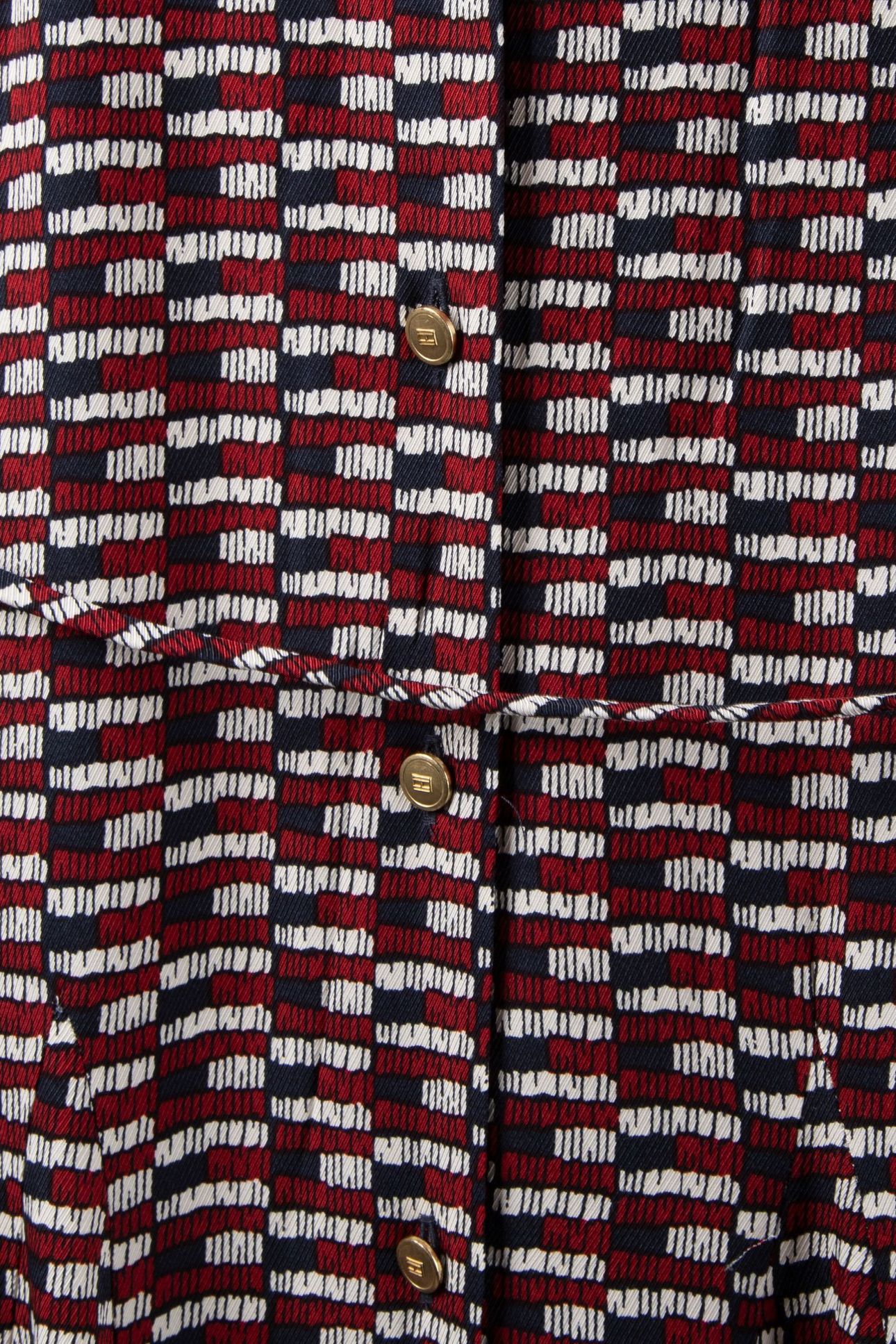 SELF-TIE BELT SLIM MINI SHIRT DRESS LOGO PRINT NAVY 4
