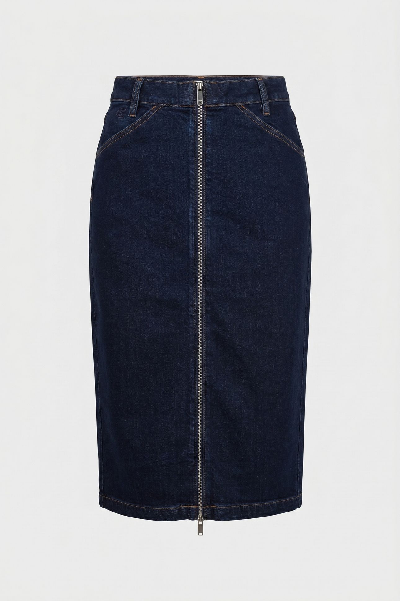 DENIM ZIP FRONT SKIRT CK CLASSIC RINSE 3