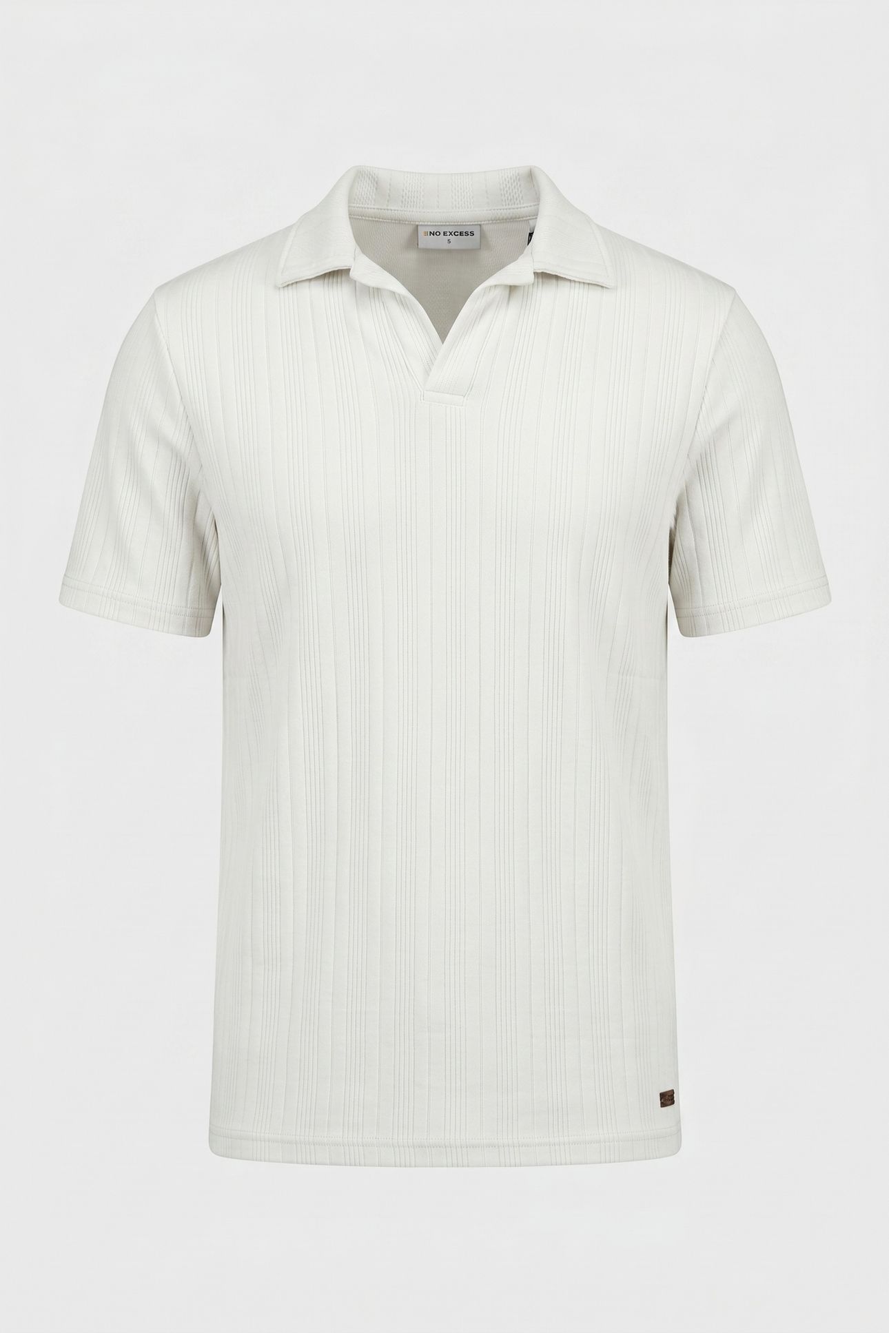 POLO REVERS SOLID VERTICAL JACQUARD STRIPES CHALK 5