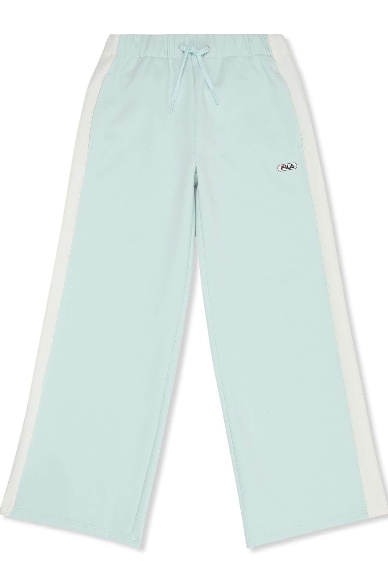 LECORE WIDE CONTRAST PANEL SCUBA TRACK PANTS SOOTHING SEA-EG 5