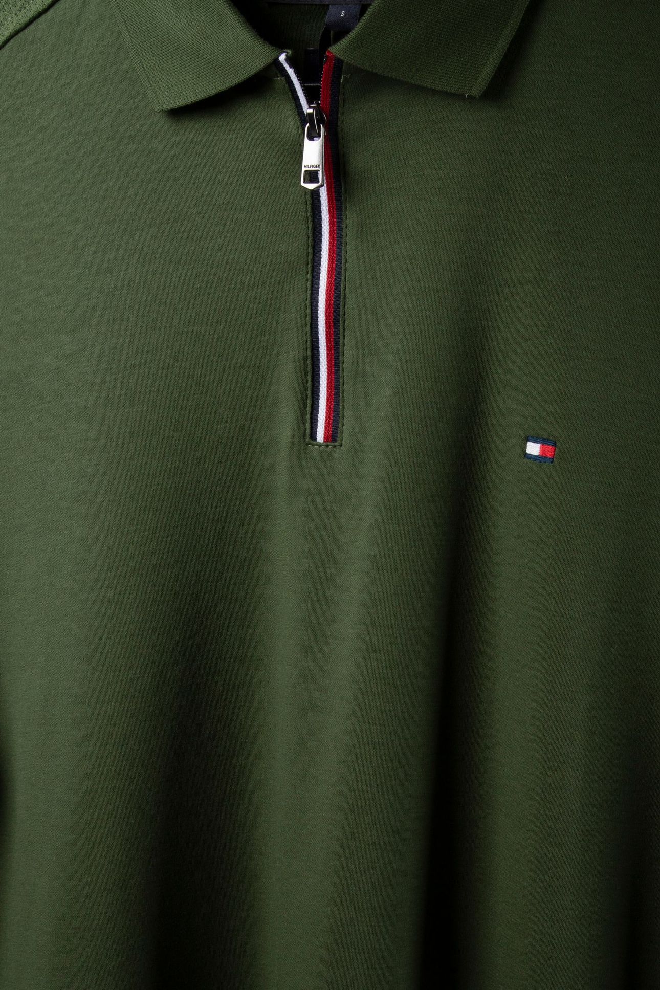FLUID COTTON FLAG EMBROIDERY ZIP POLO SHIRT MOUNTAIN PINE 4