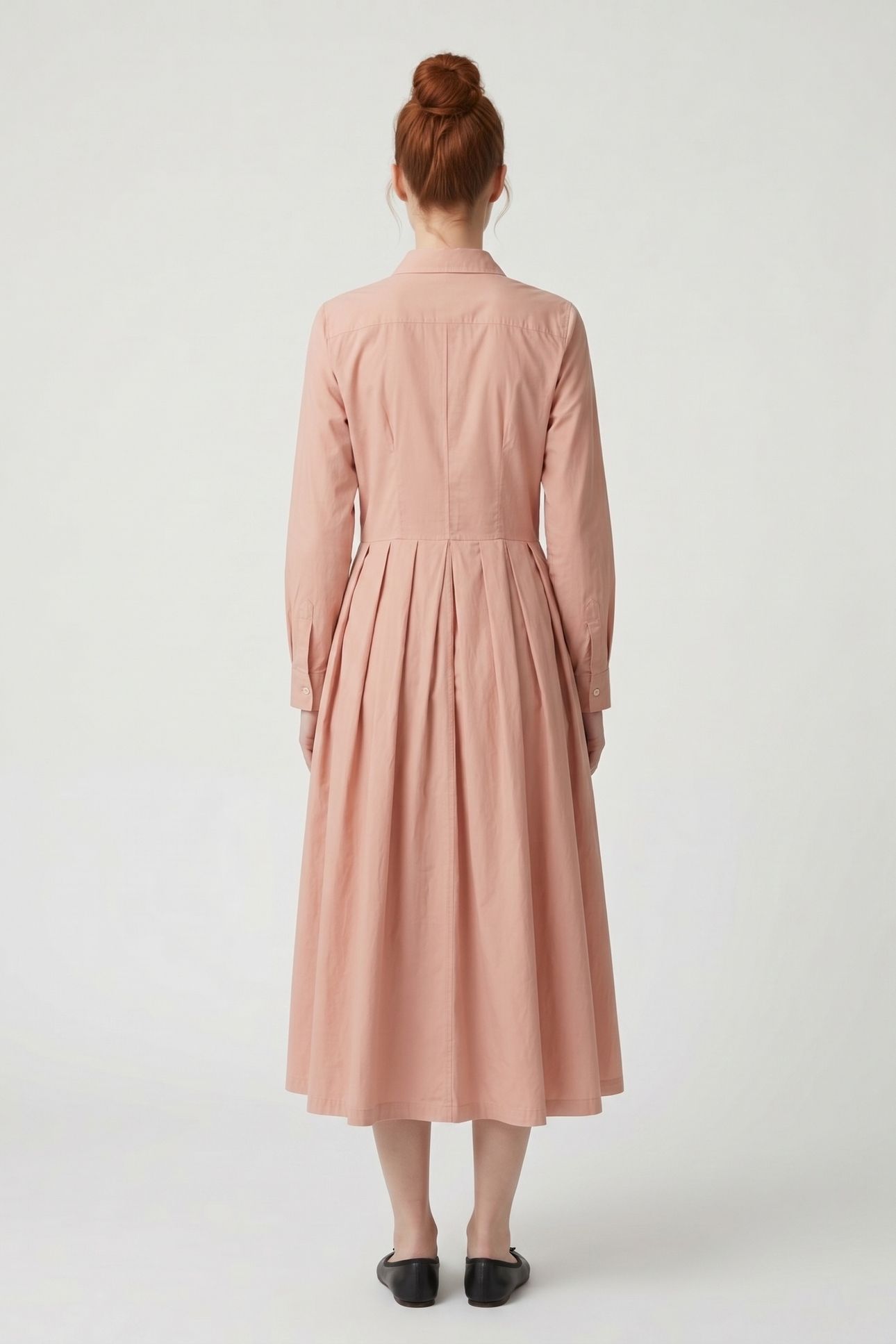 SHIRT DRESS W/POCKETS COTTON SALMON 2