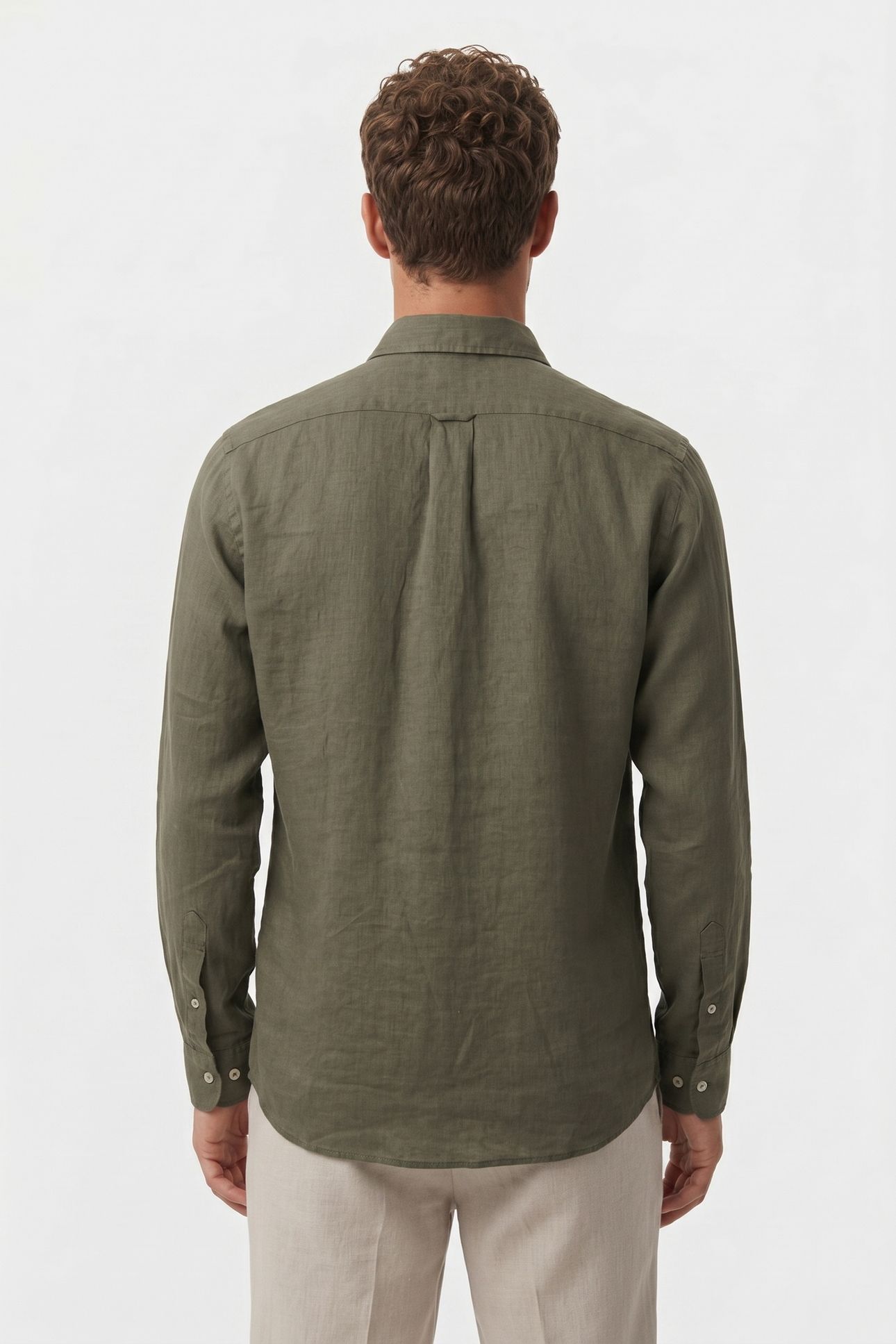 CLASSIC COLLAR SHIRT LINEN BROWN 2