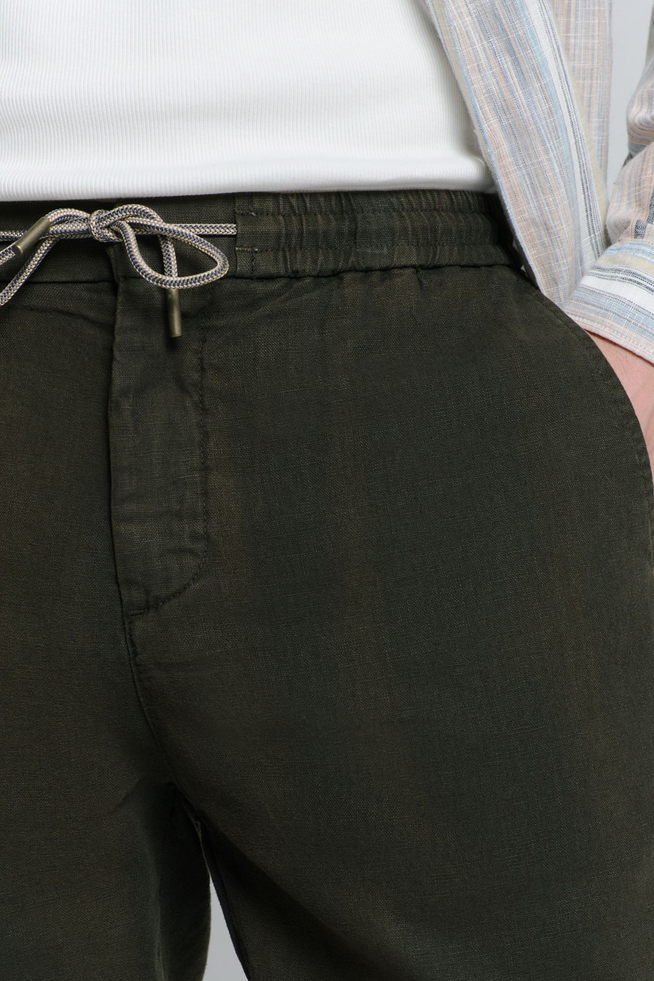 PANTS WITH LINEN GARMENT DYED MOTORBLACK 6