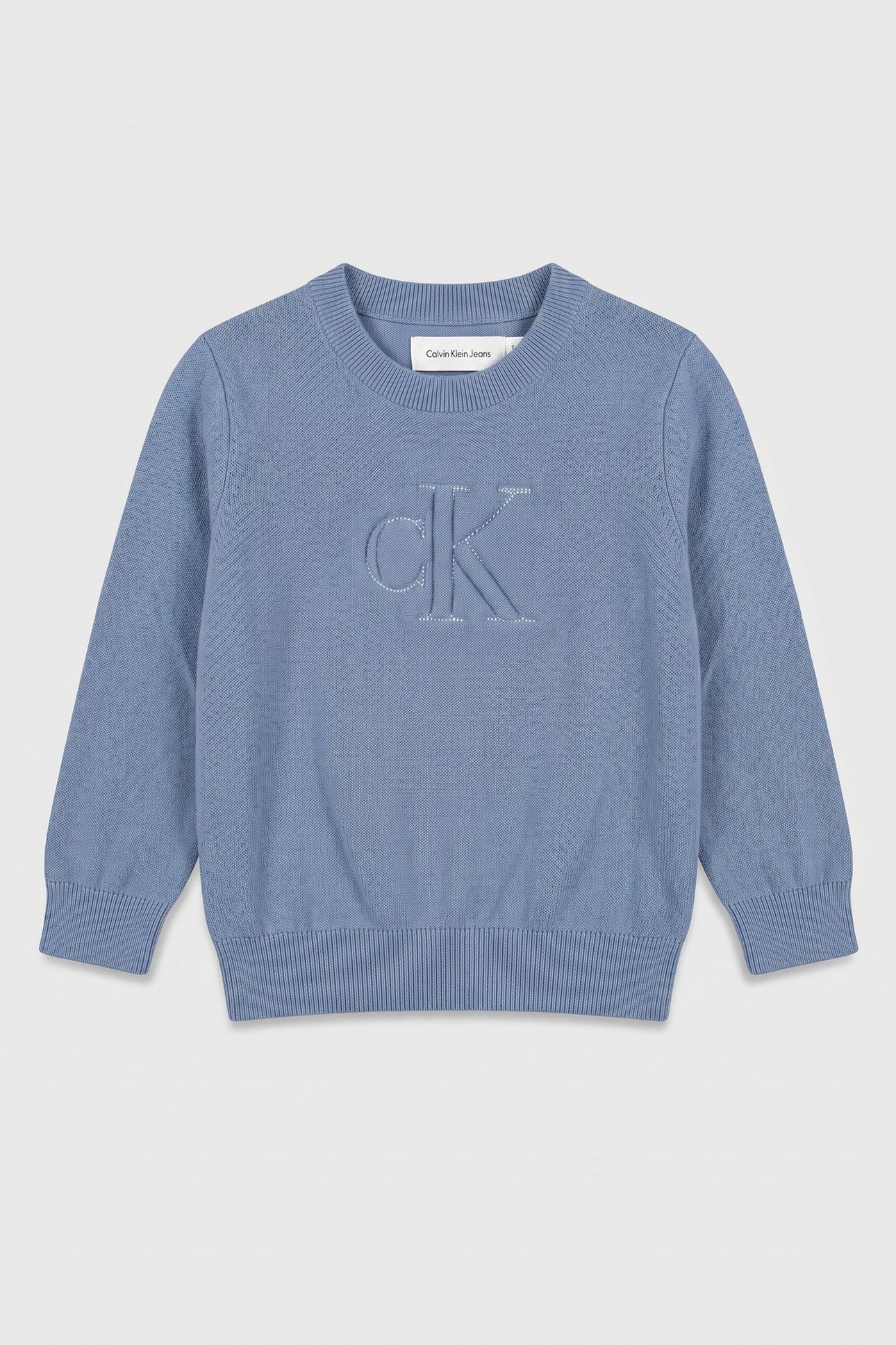 BOYS QUILTED MONOGRAM SWEATER SATIN BLUE 1