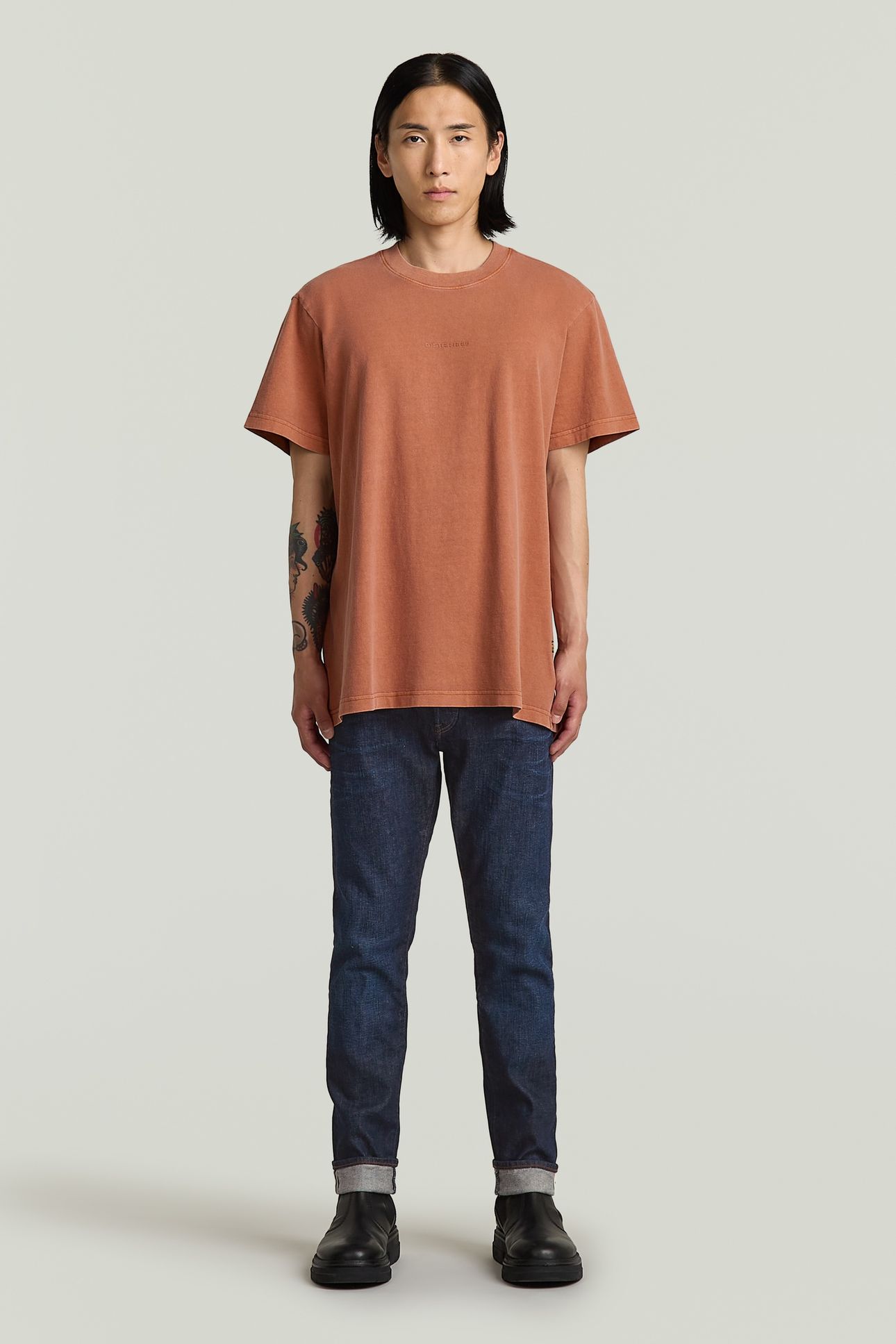 OVERDYED CENTER CHEST LOOSE R T RED 3