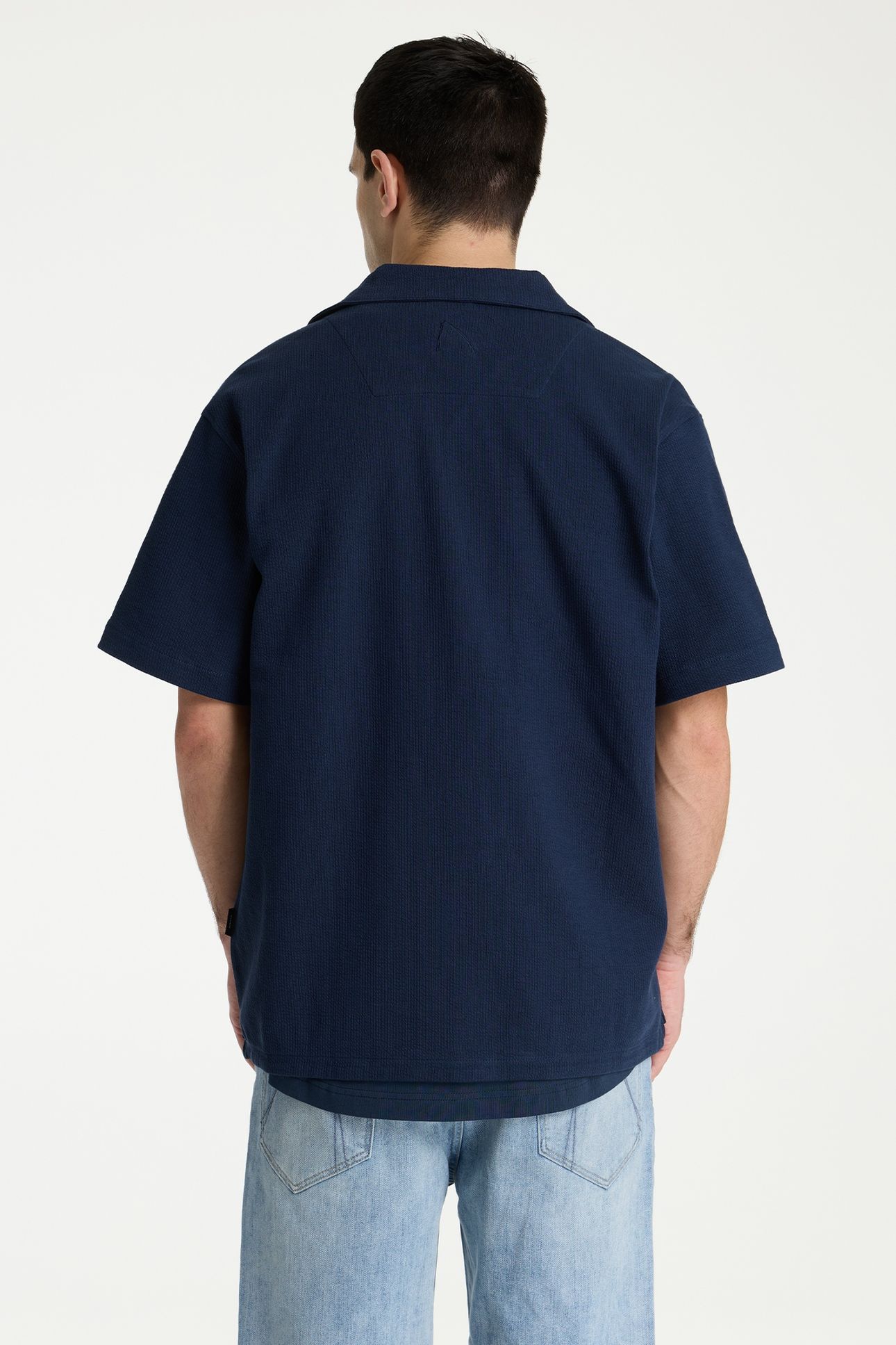 BORI STRUCTURE SHIRT SHORT SLEEVE DRESS BLUES 2
