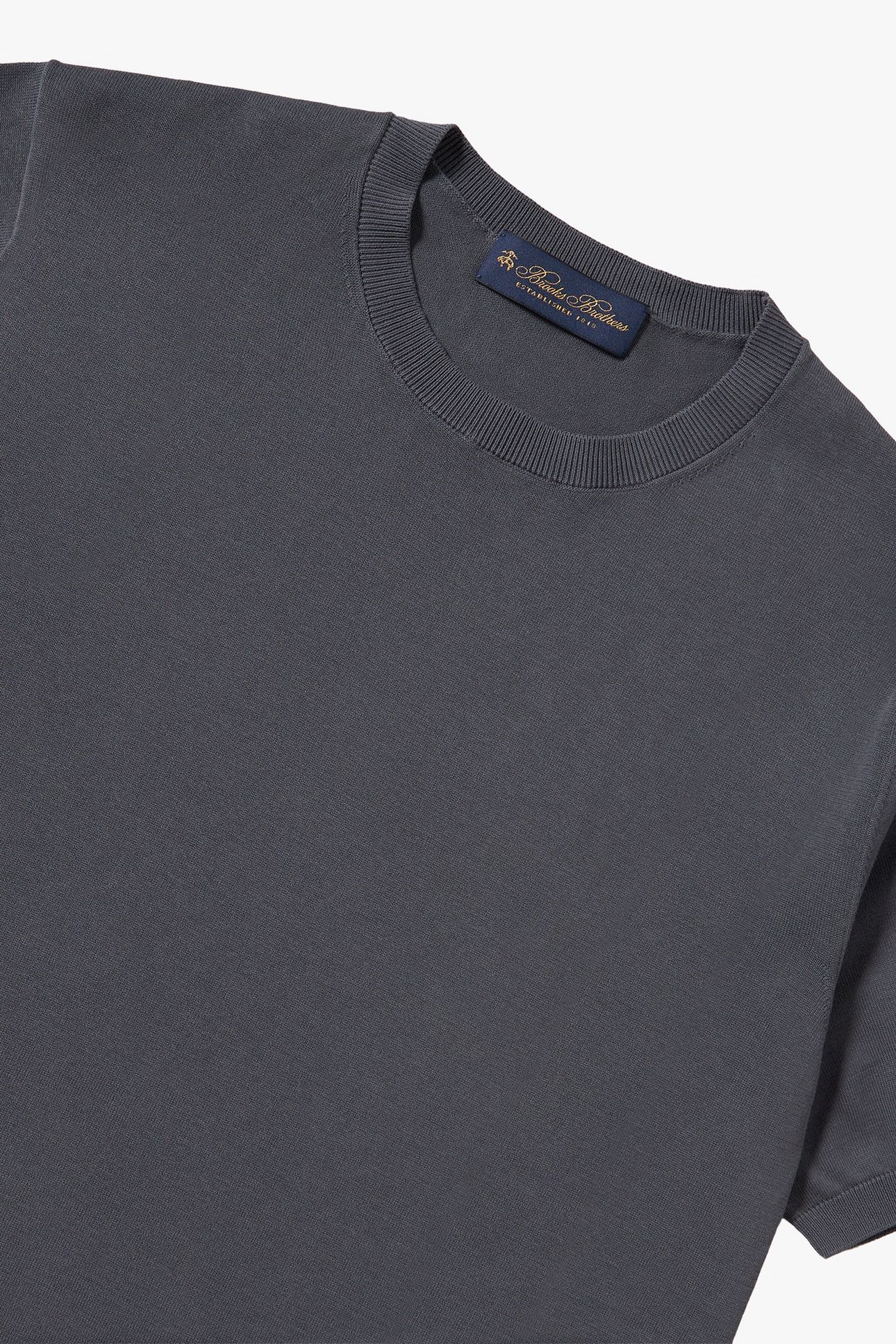 DARK GREY MAKO COTTON SHORT SLEEVE SWEATER DARK GREY 5