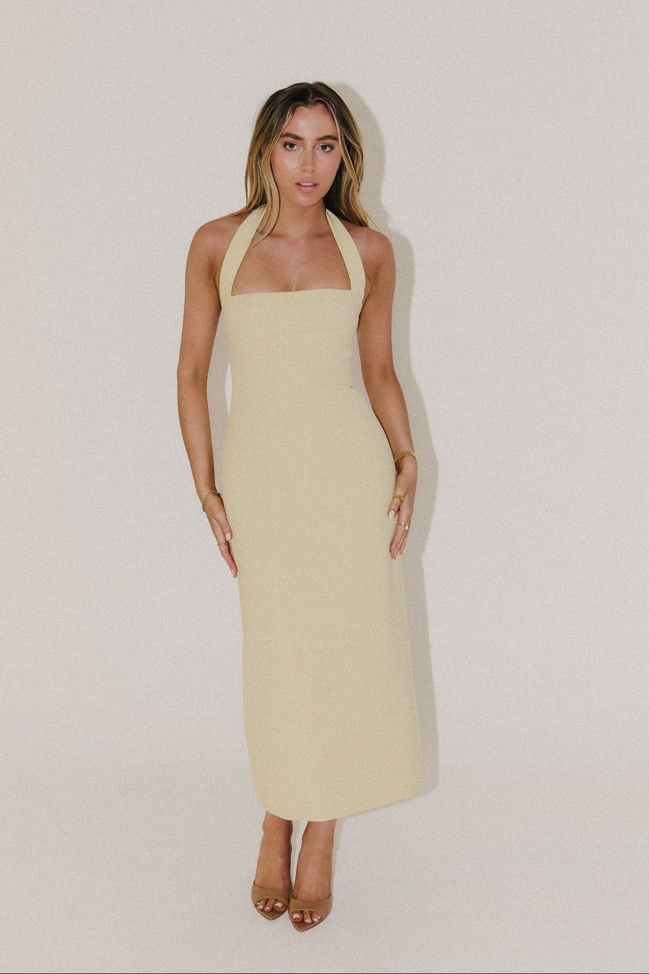 HALTER MIDI DRESS LEMON 3