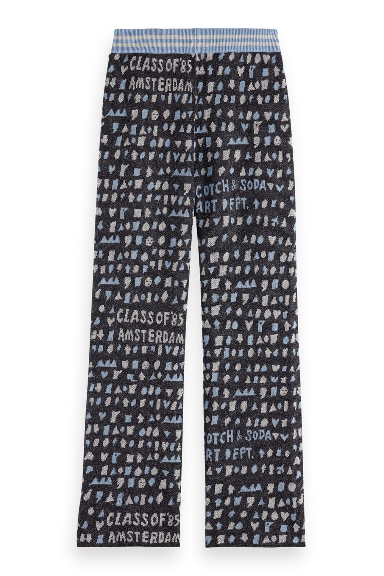 GIRL STRAIGHT-LEG JACQUARD SWEATPANTS CHARCOAL ART 1