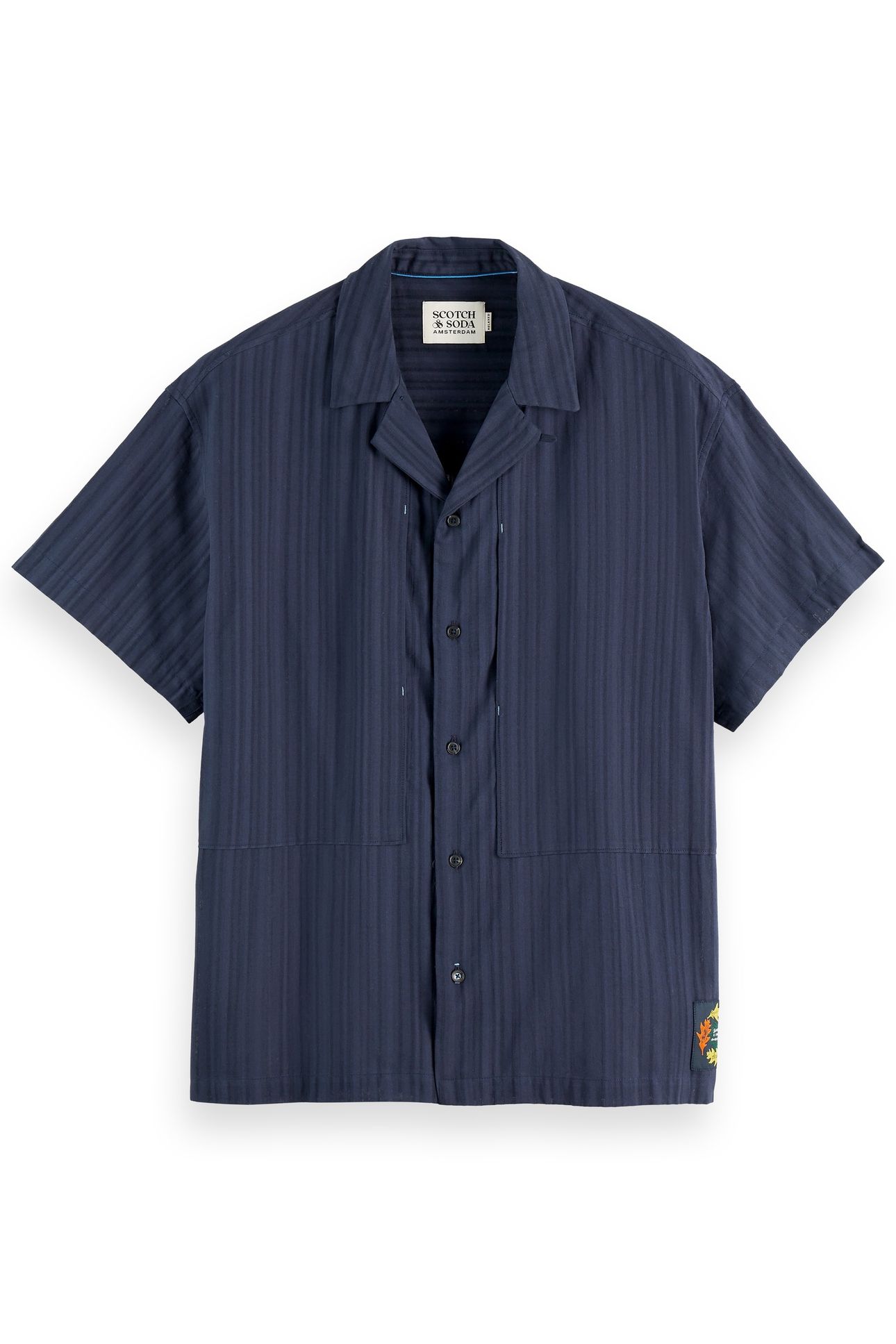STRUCTURED-STRIPE SHORT-SLEEVED SHIRT SKY CAPTAIN 4