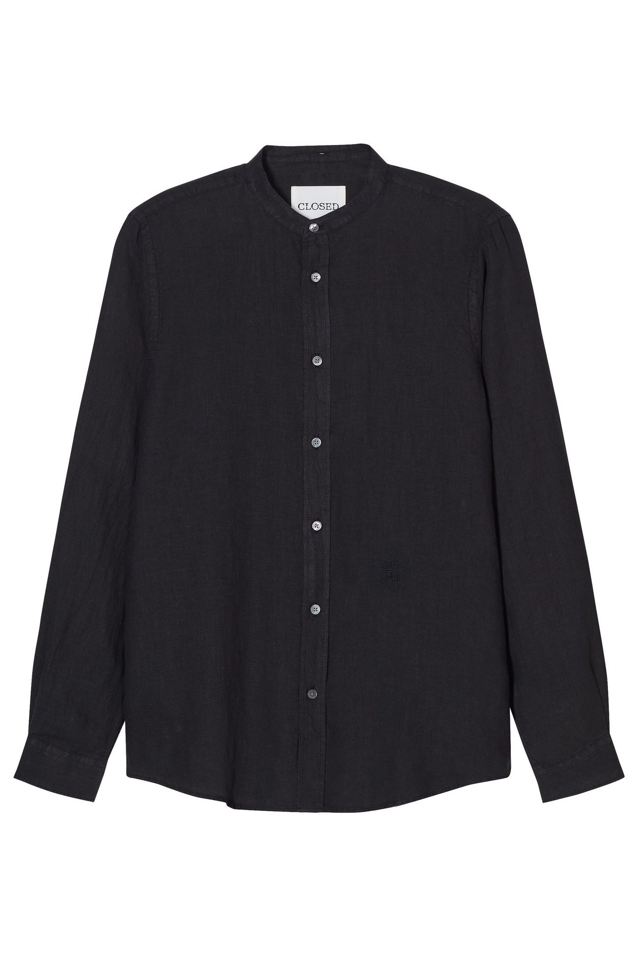 COLLARLESS SHIRT BLACK 7