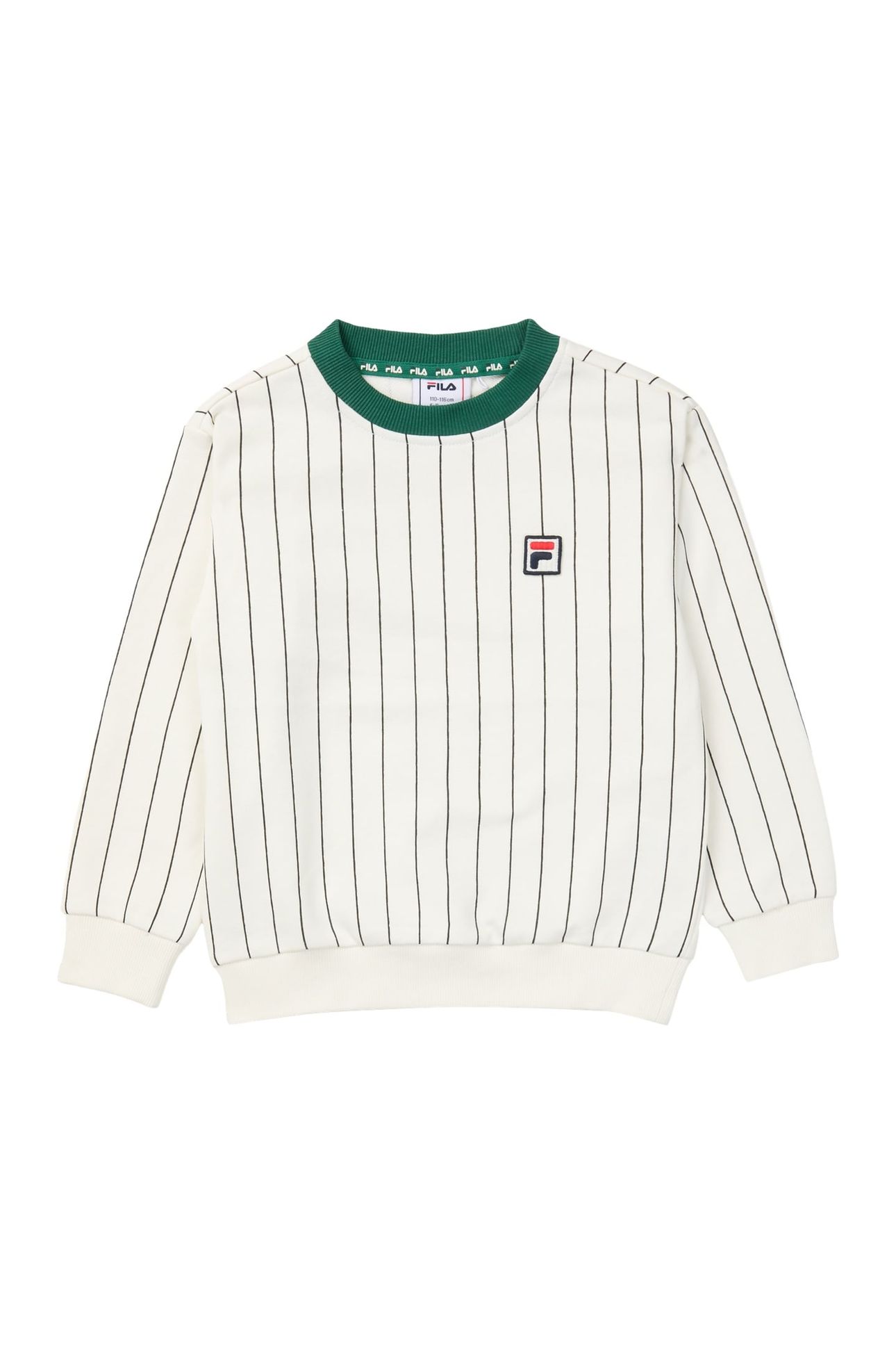 LUBACO REGULAR PINSTRIPED CREWNECK SWEATSHIRT EGRET / BLACK 1