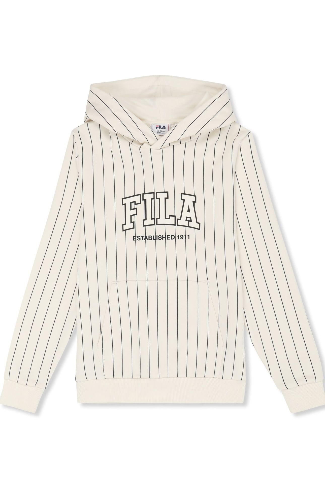 RIFREDI RELAXED GRAPHIC PINSTRIPED HOODIE EGRET / BLACK IRIS 1