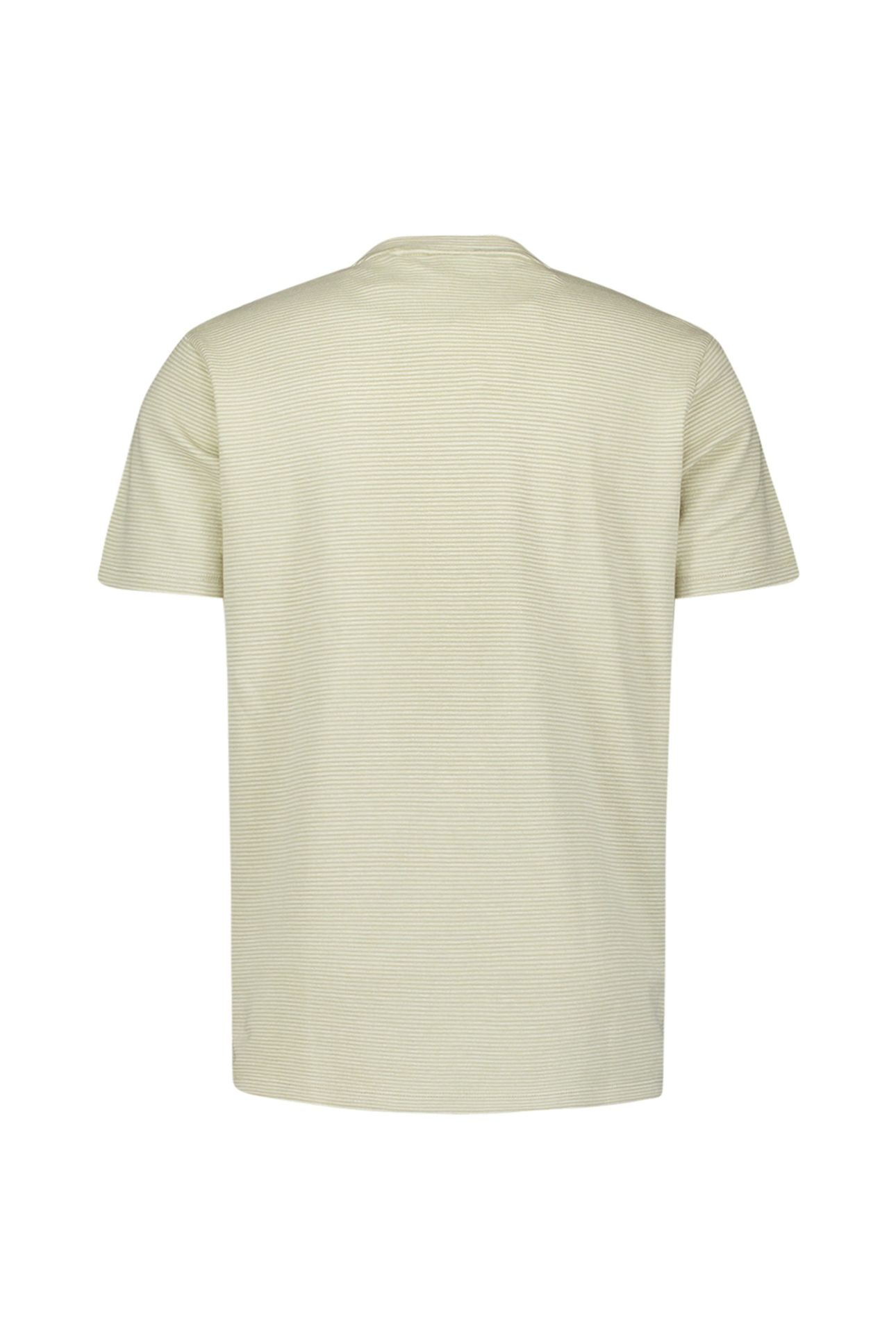 T-SHIRT CREWNECK MELANGE JACQUARD STRIPES LIGHT MOSS 5