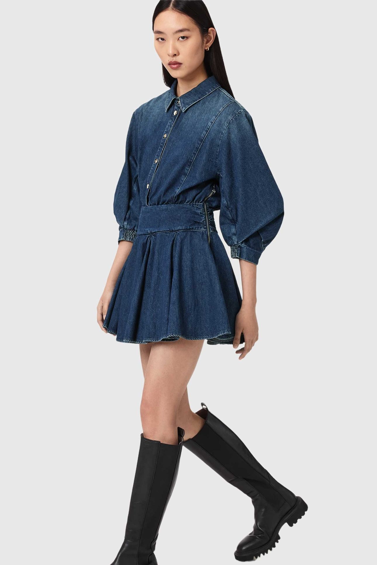 ARLO DENIM DRESS MID INDIGO 1