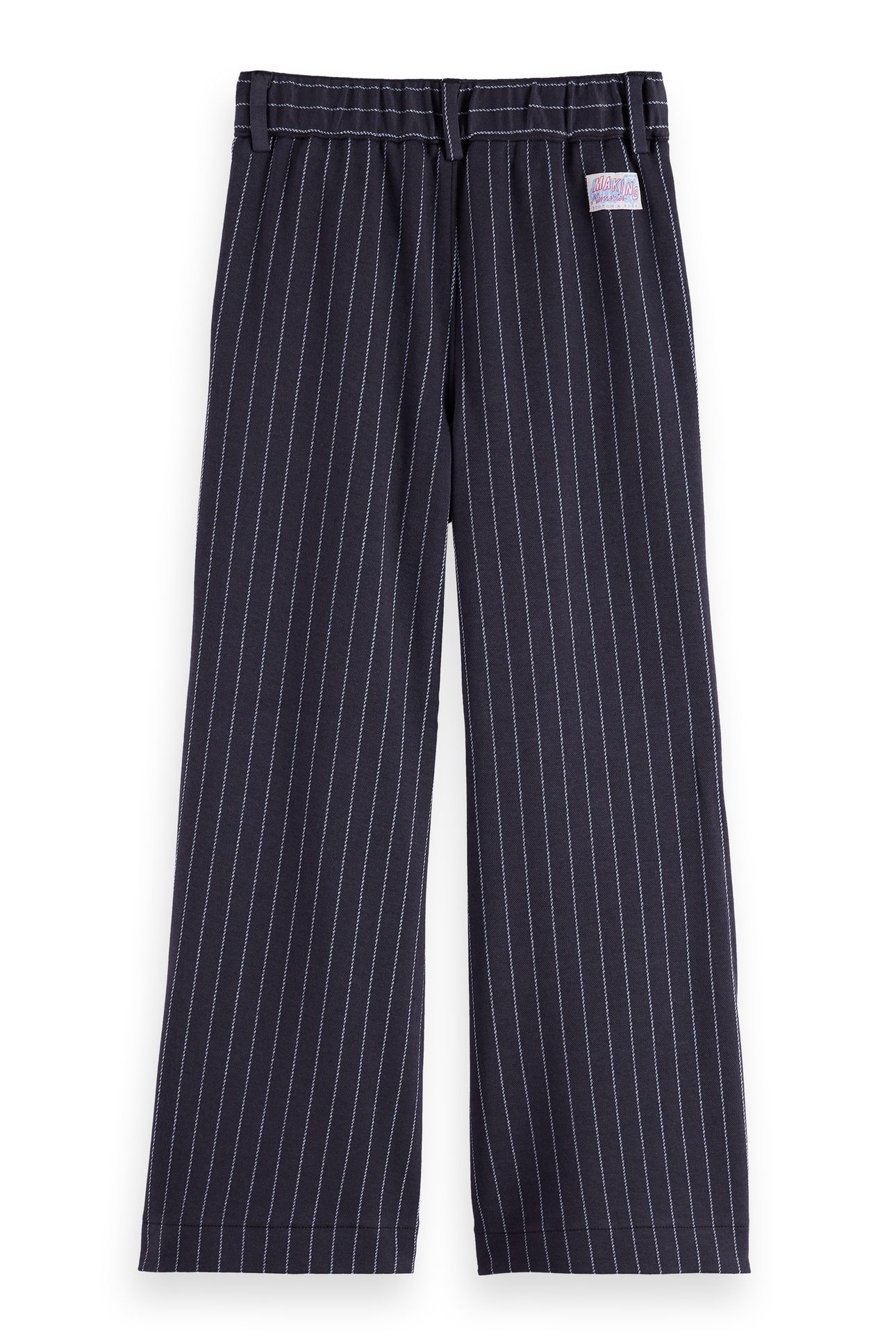 GIRL WIDE-LEG PINSTRIPE PANTS CHARCOAL CERULEAN PINSTRIPE 2