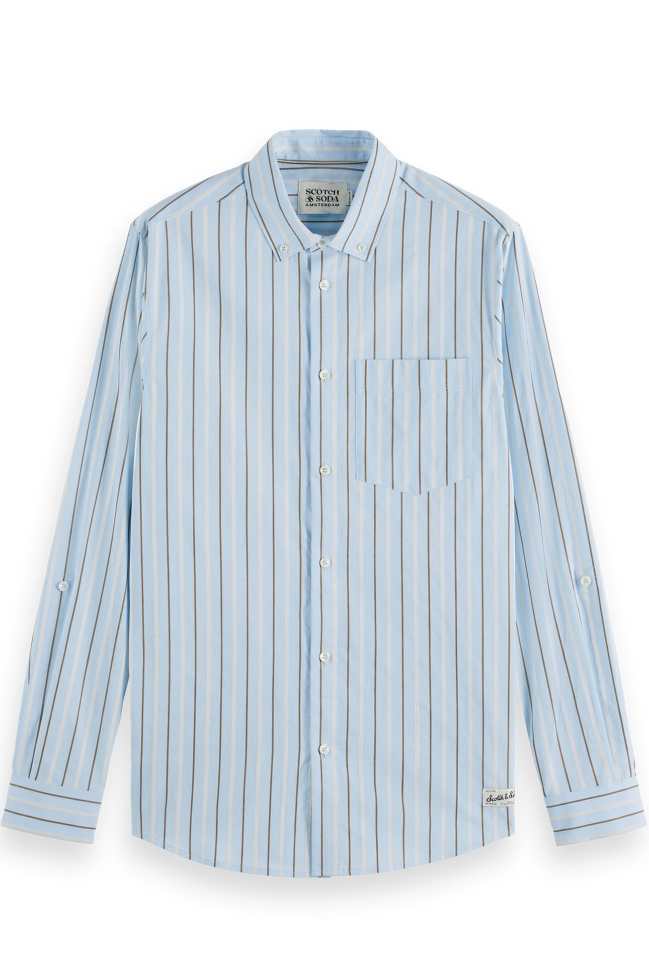 REGULAR FIT DOBBY STRIPE SHIRT SPRING BLUE PINSTRIPE 1