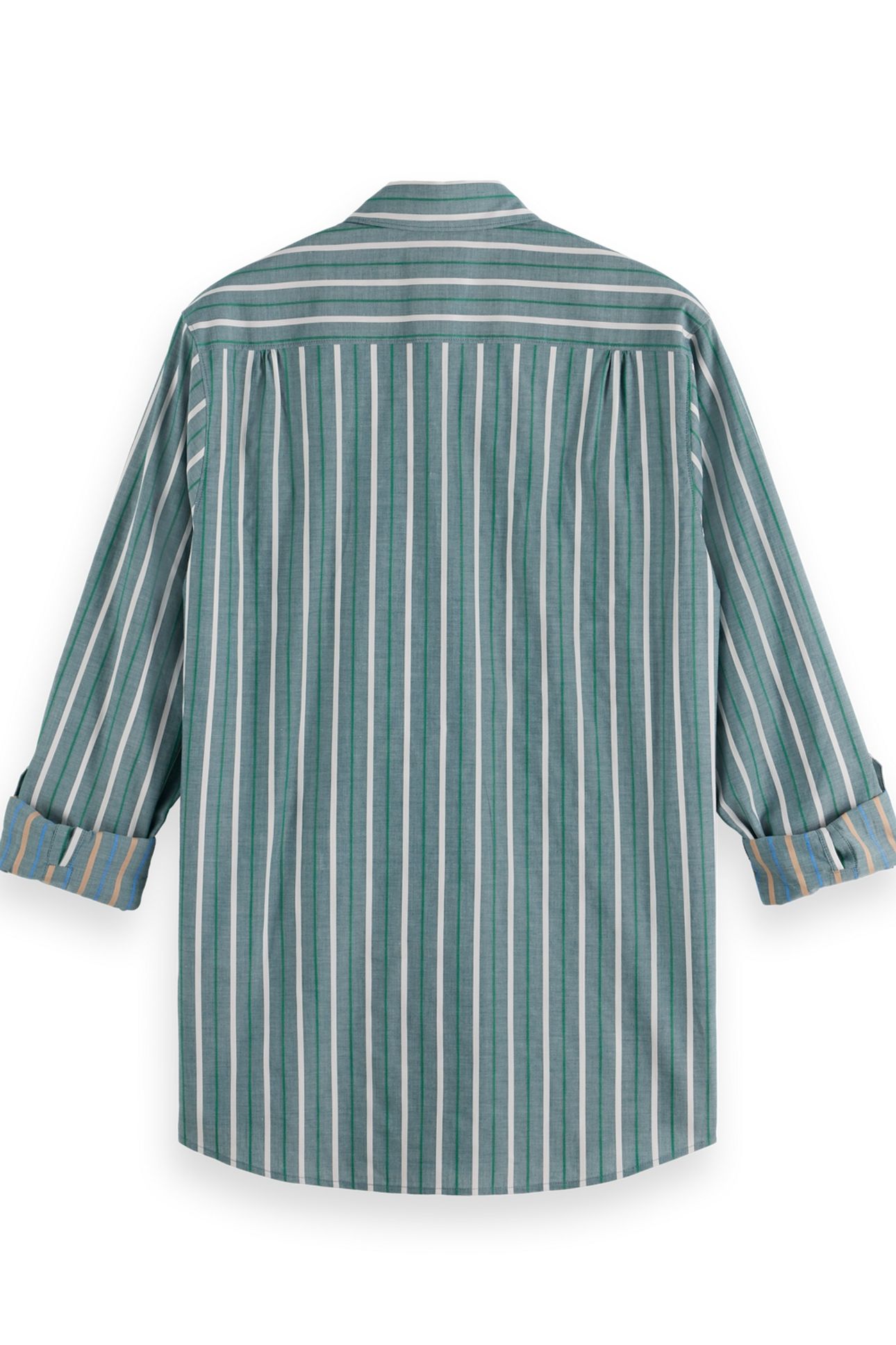 REGULAR FIT DOBBY STRIPE SHIRT PITCH GREEN PINSTRIPE 3