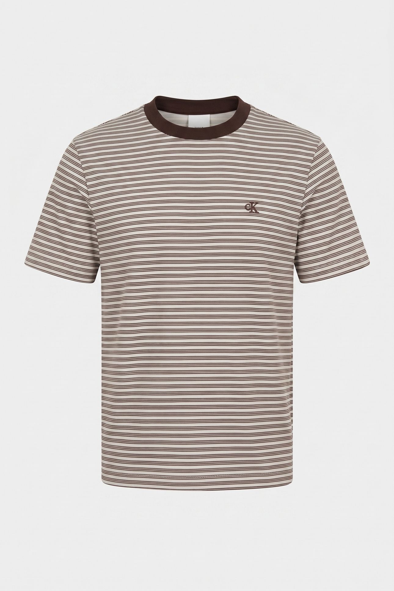 SS STRIPED OTTOMAN T-SHIRT RICH BROWN 3