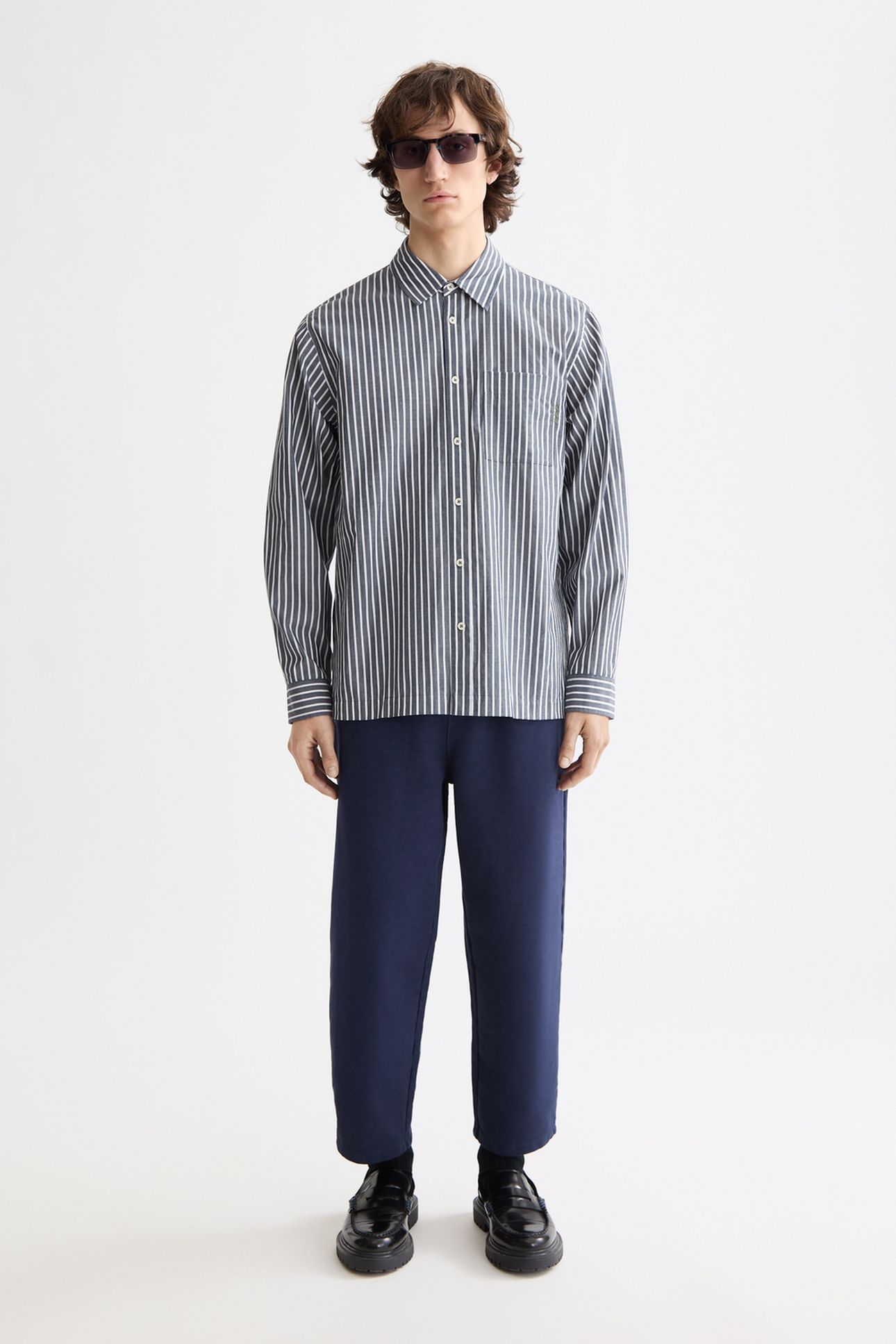 STRIPED RELAXED-FIT POPLIN SHIRT SKY CAPTAIN STRIPES 3